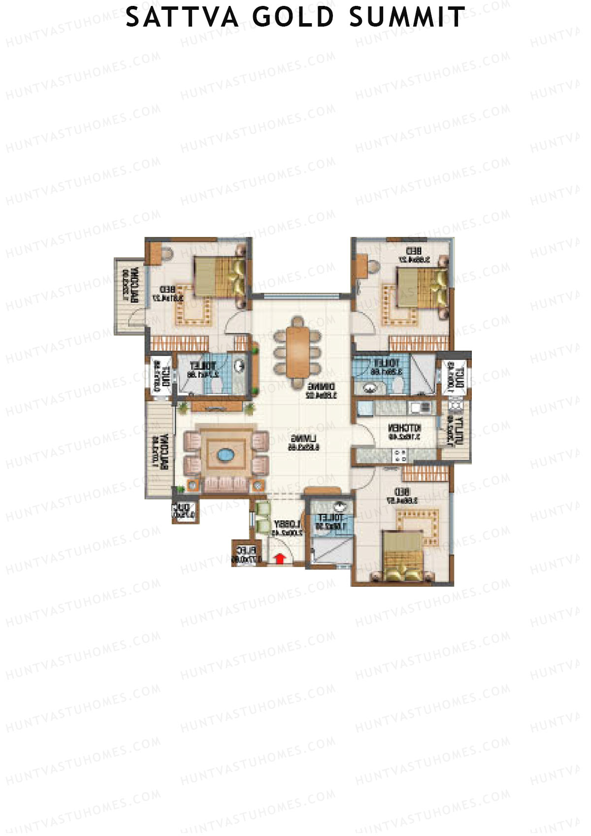 Sattva Gold Summit Block C Unit C1 Floor Plan