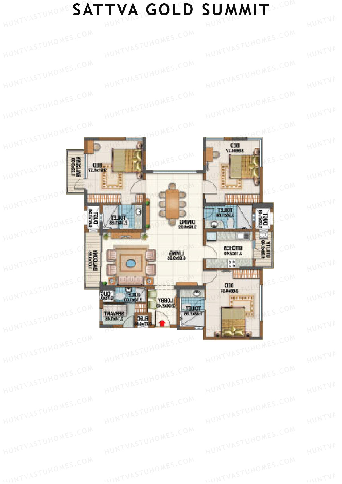 Sattva Gold Summit Block C Unit C1 Floor Plan