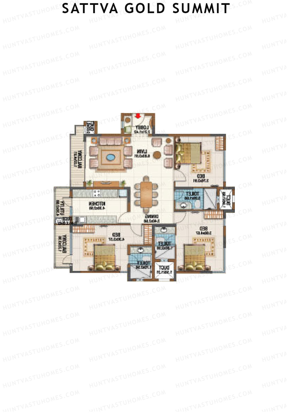 Sattva Gold Summit Block C Unit C2 Floor Plan