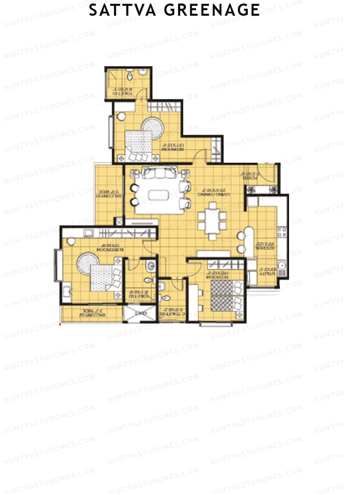 Sattva Greenage Cedar Wing A Unit 4 Floor Plan