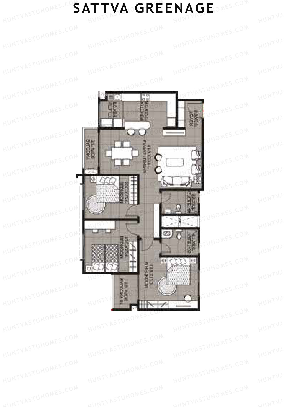 Sattva Greenage Ebony Wing A Unit 2 Floor Plan