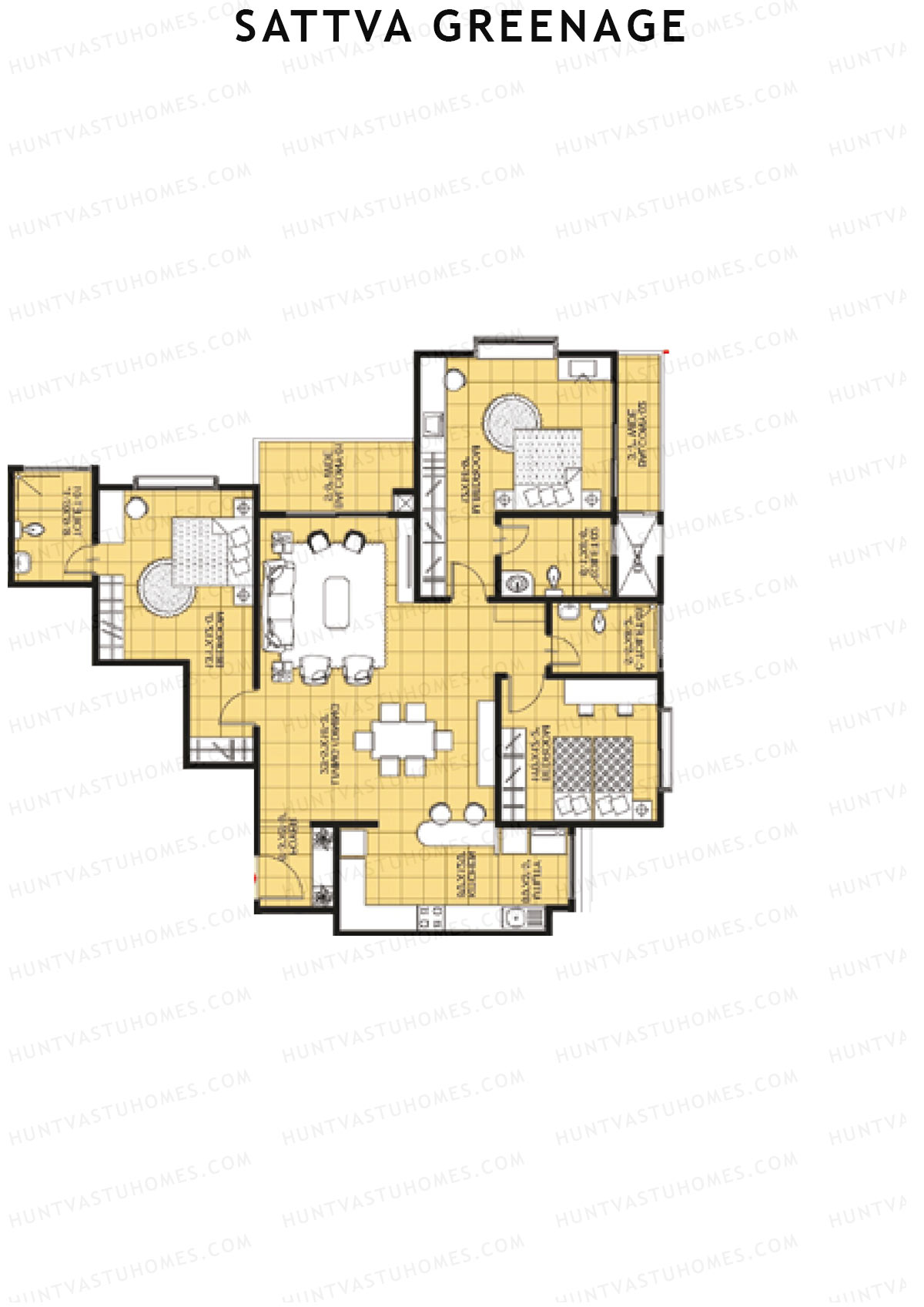 Sattva Greenage Ebony Wing A Unit 4 Floor Plan