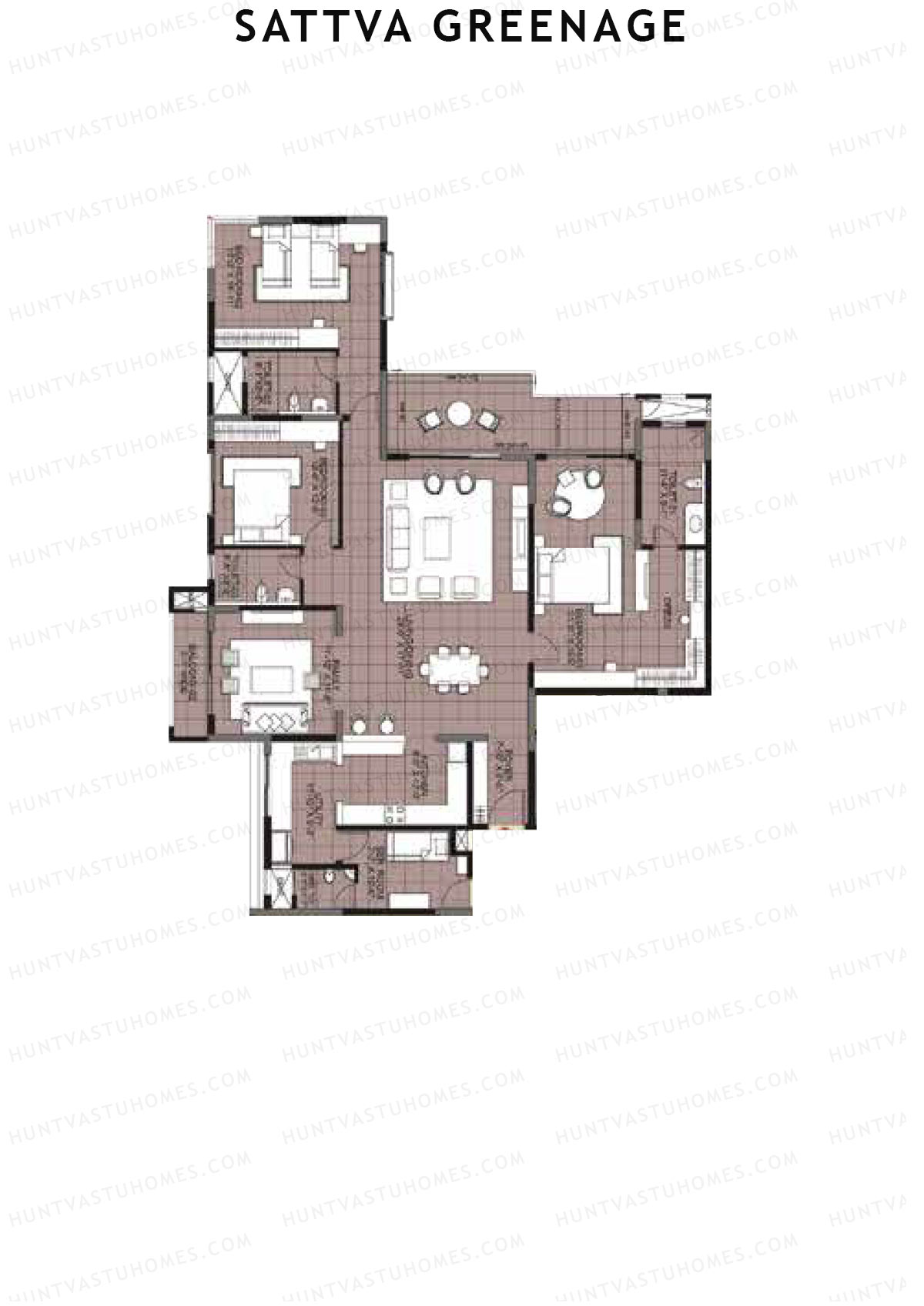 Sattva Greenage Tower Fern Unit 2 Floor Plan