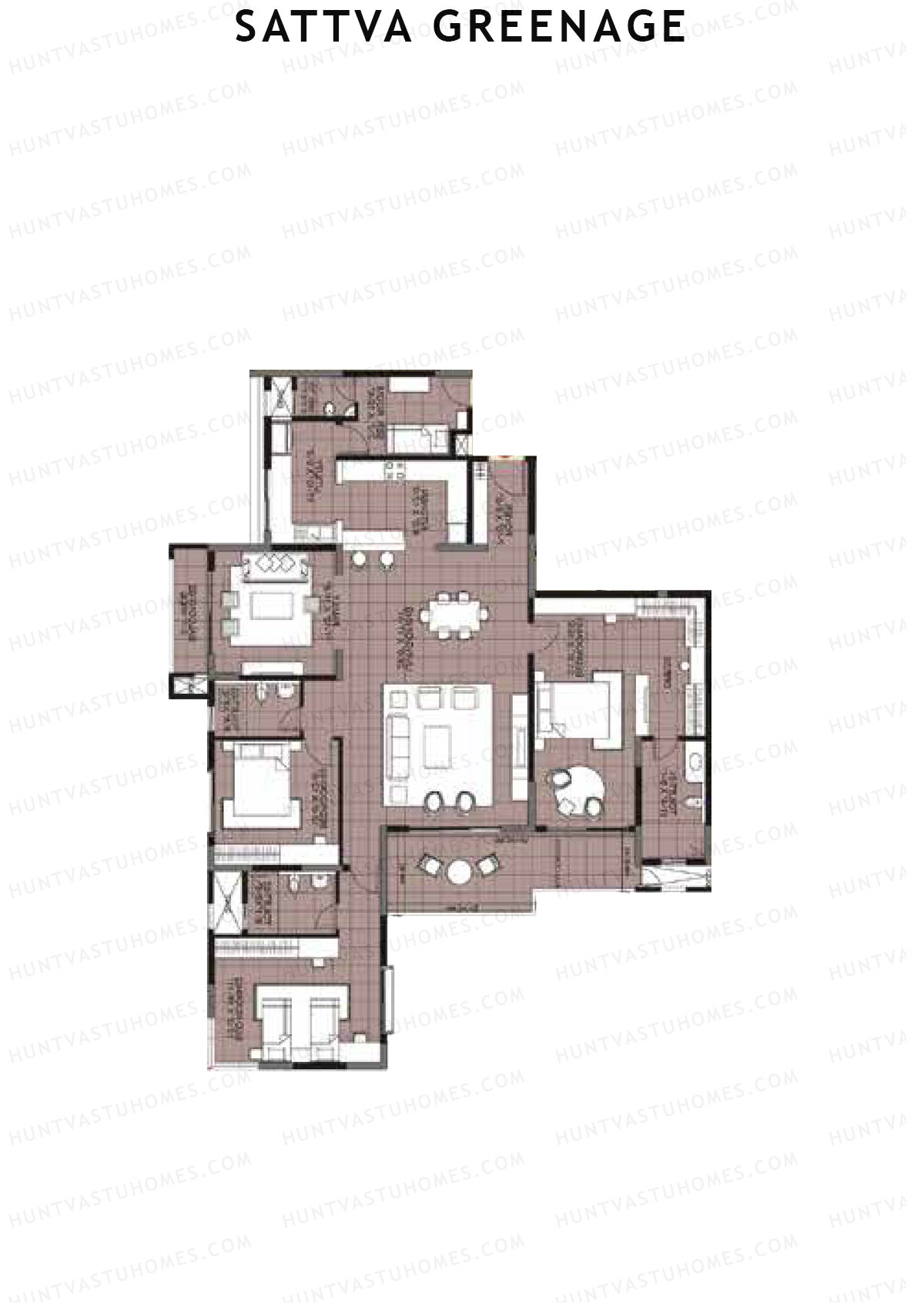 Sattva Greenage Tower Fern Unit 3 Floor Plan