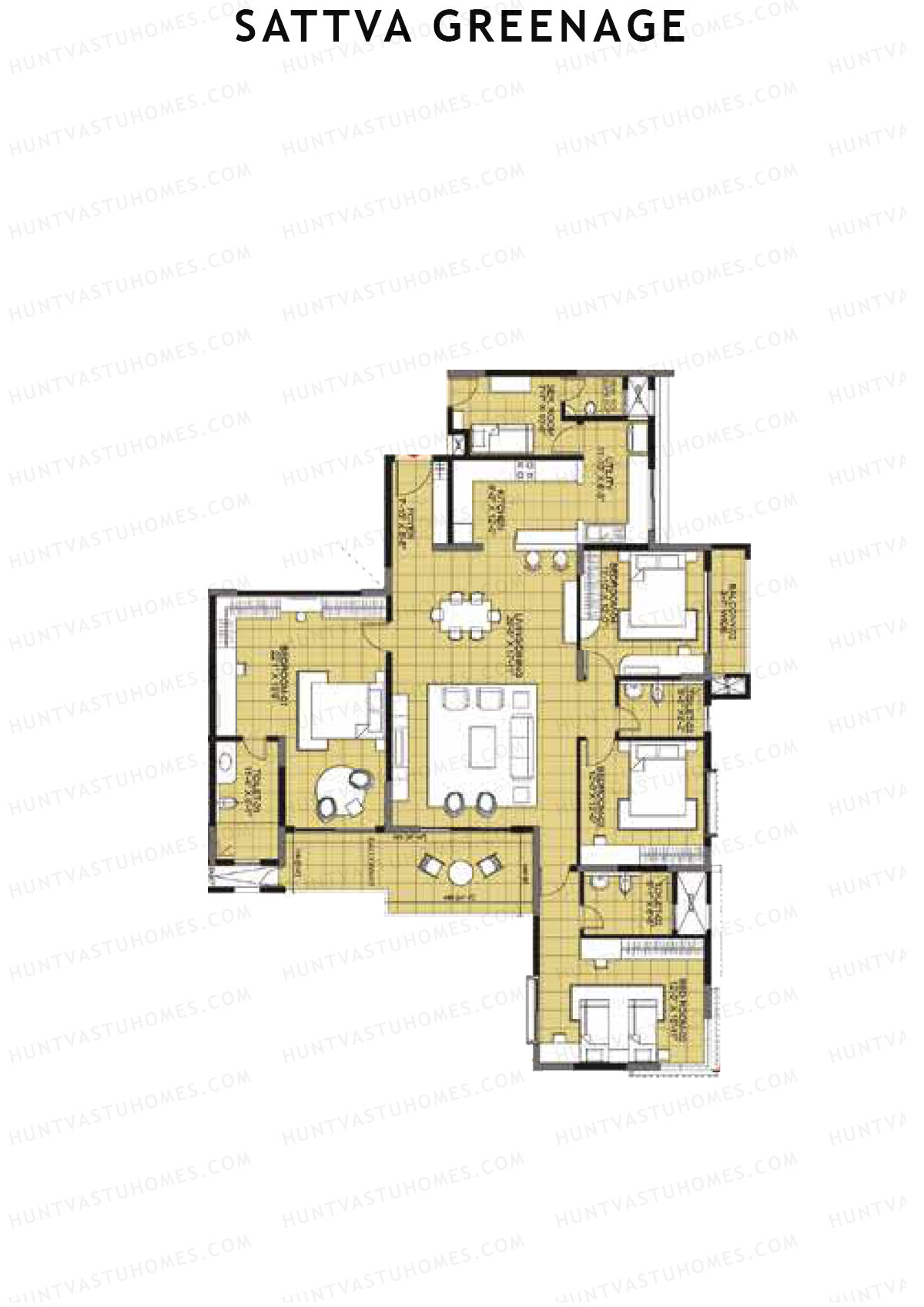 Sattva Greenage Tower Fern Unit 4 Floor Plan