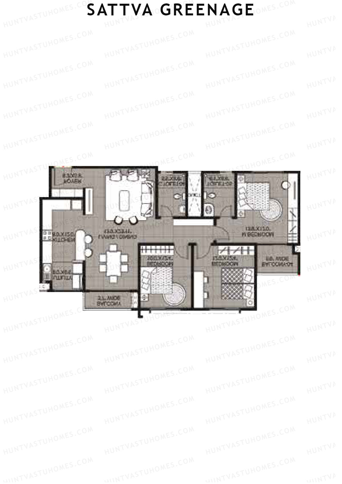 Sattva Greenage Hibiscus Wing B Unit 2 Floor Plan