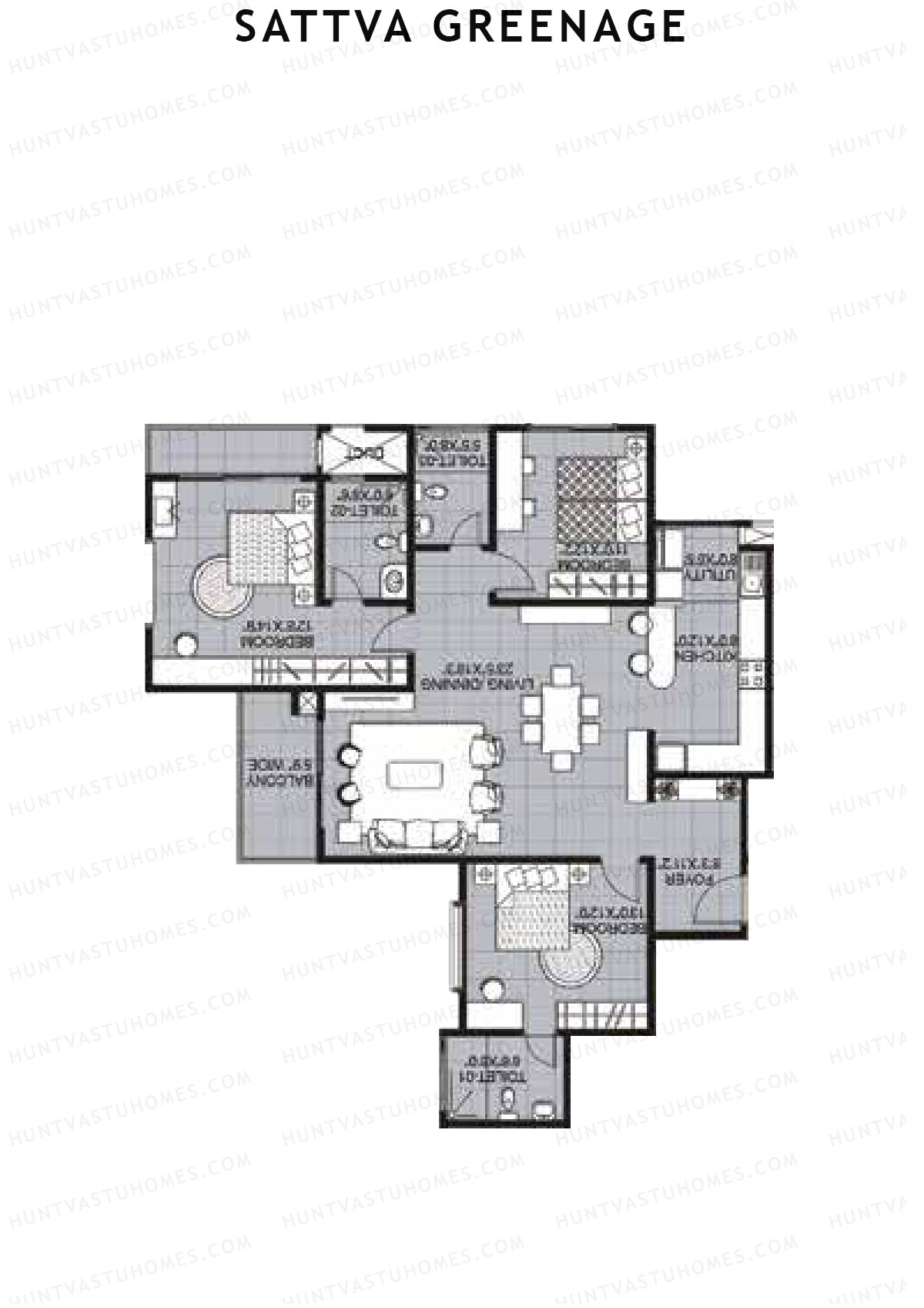 Sattva Greenage Hibiscus Wing B Unit 4 Floor Plan