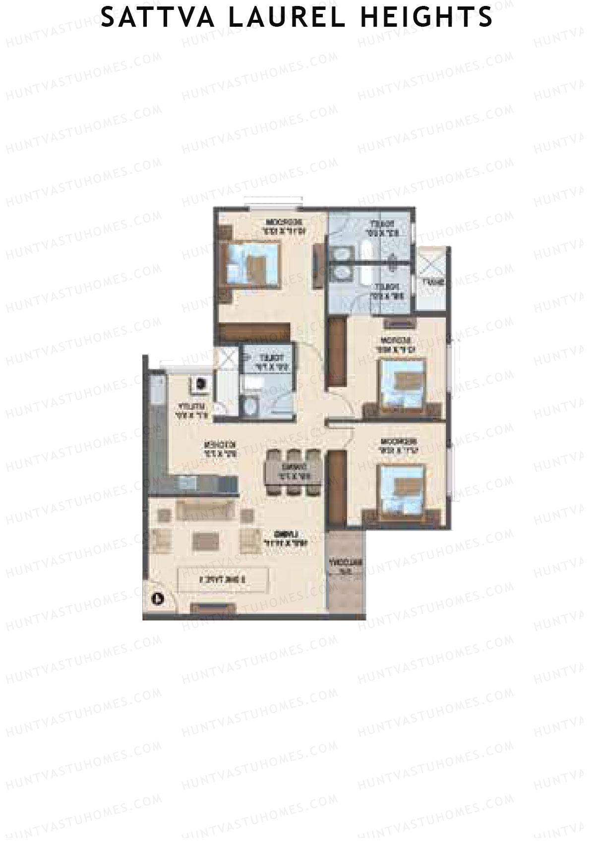 Sattva Laurel Heights Block A Unit 1 (Type 1) Floor Plan