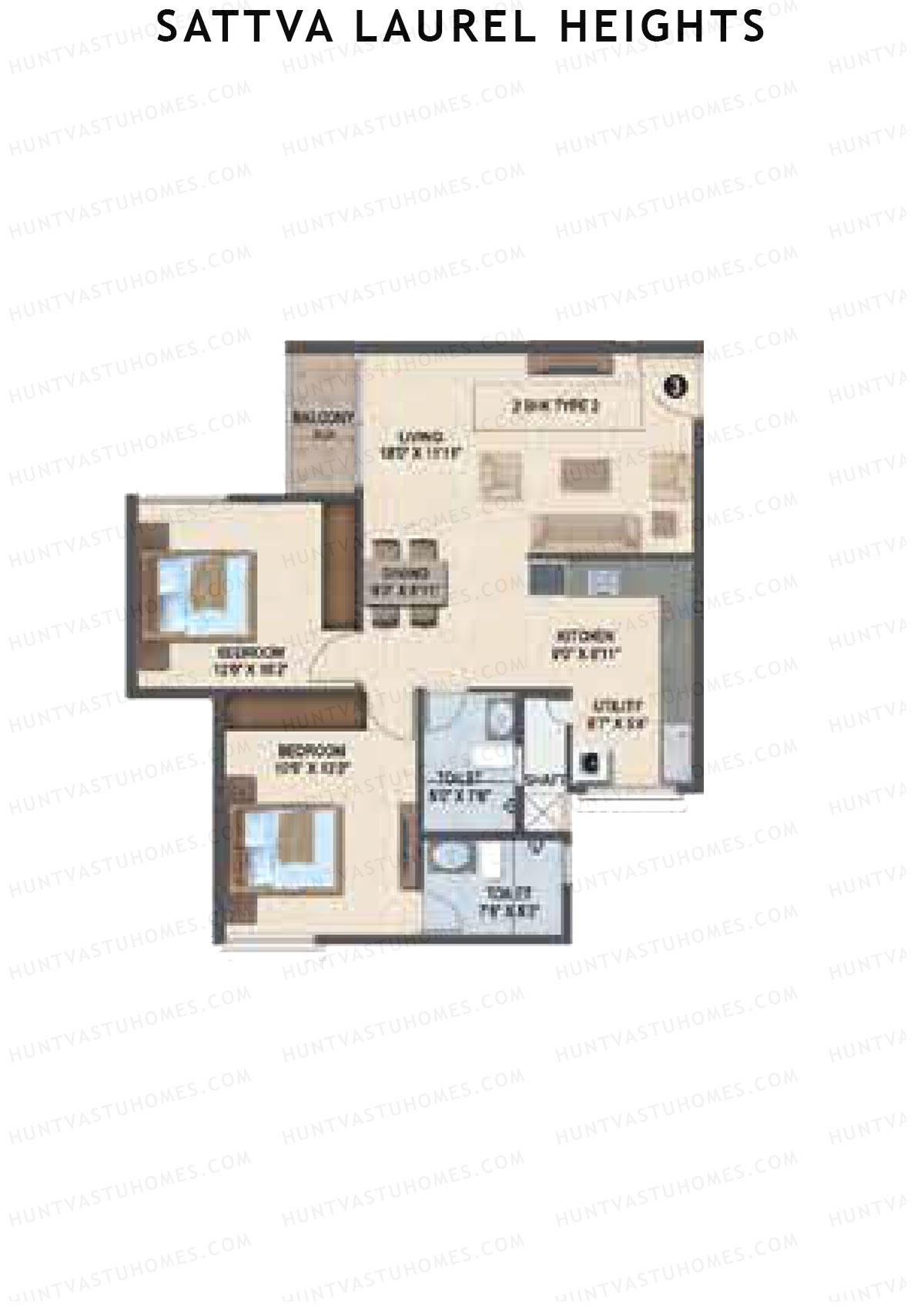 Sattva Laurel Heights Block A Unit 3 (Type 2) Floor Plan