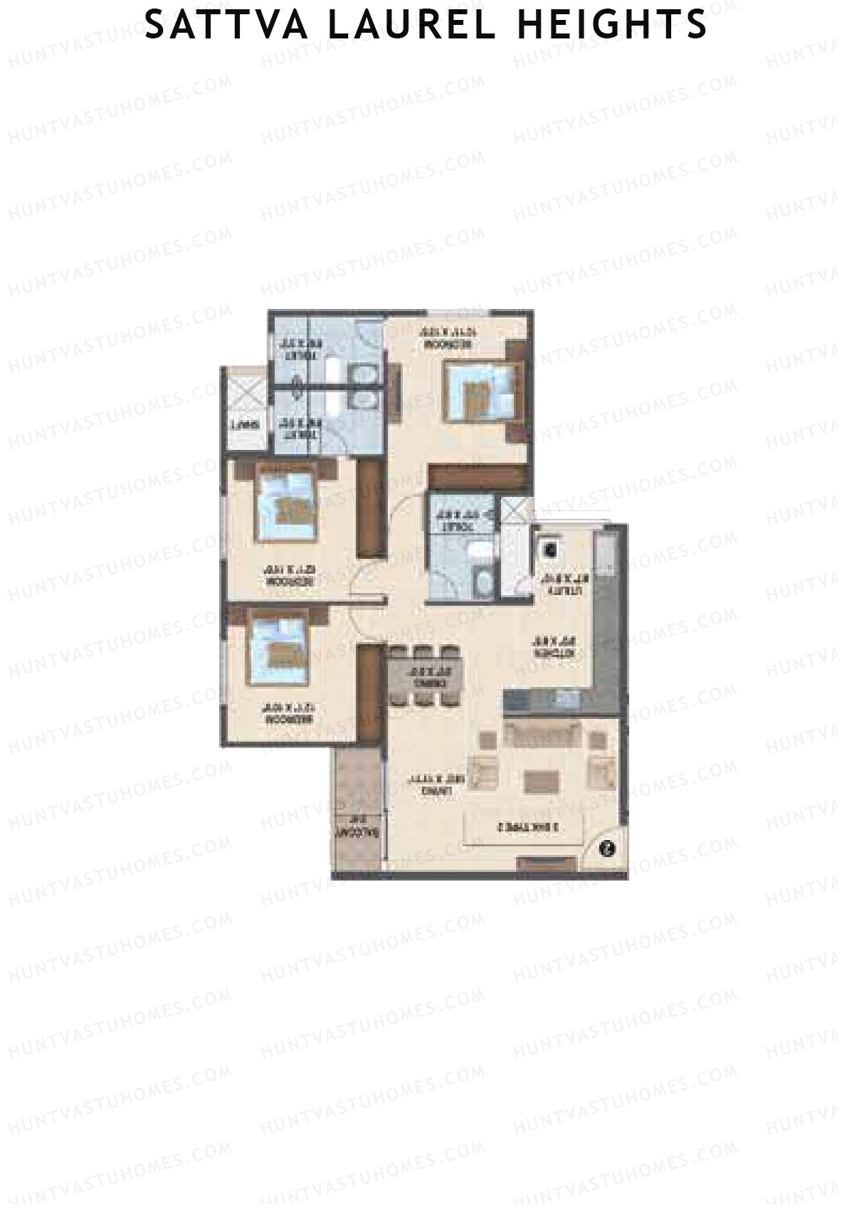 Sattva Laurel Heights Block B Unit 4 (Type 2) Floor Plan