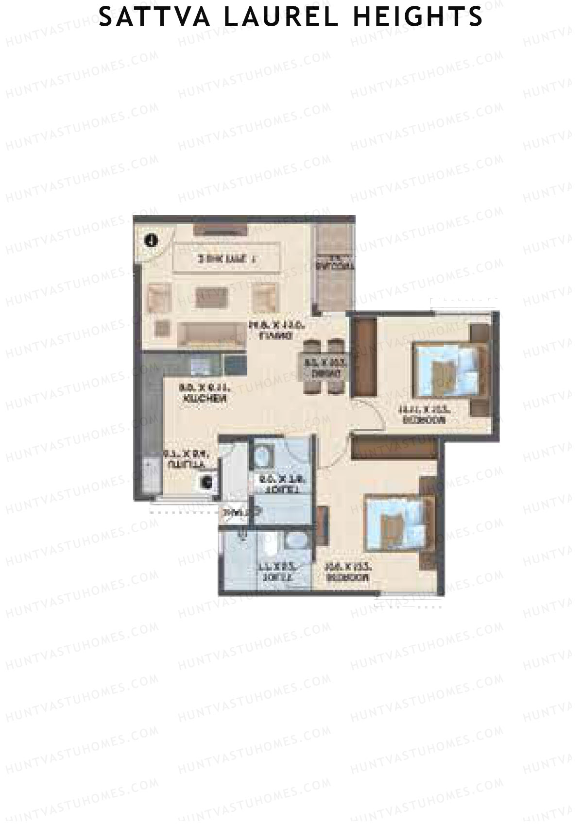 Sattva Laurel Heights Block C Unit 2 (Type 1) Floor Plan