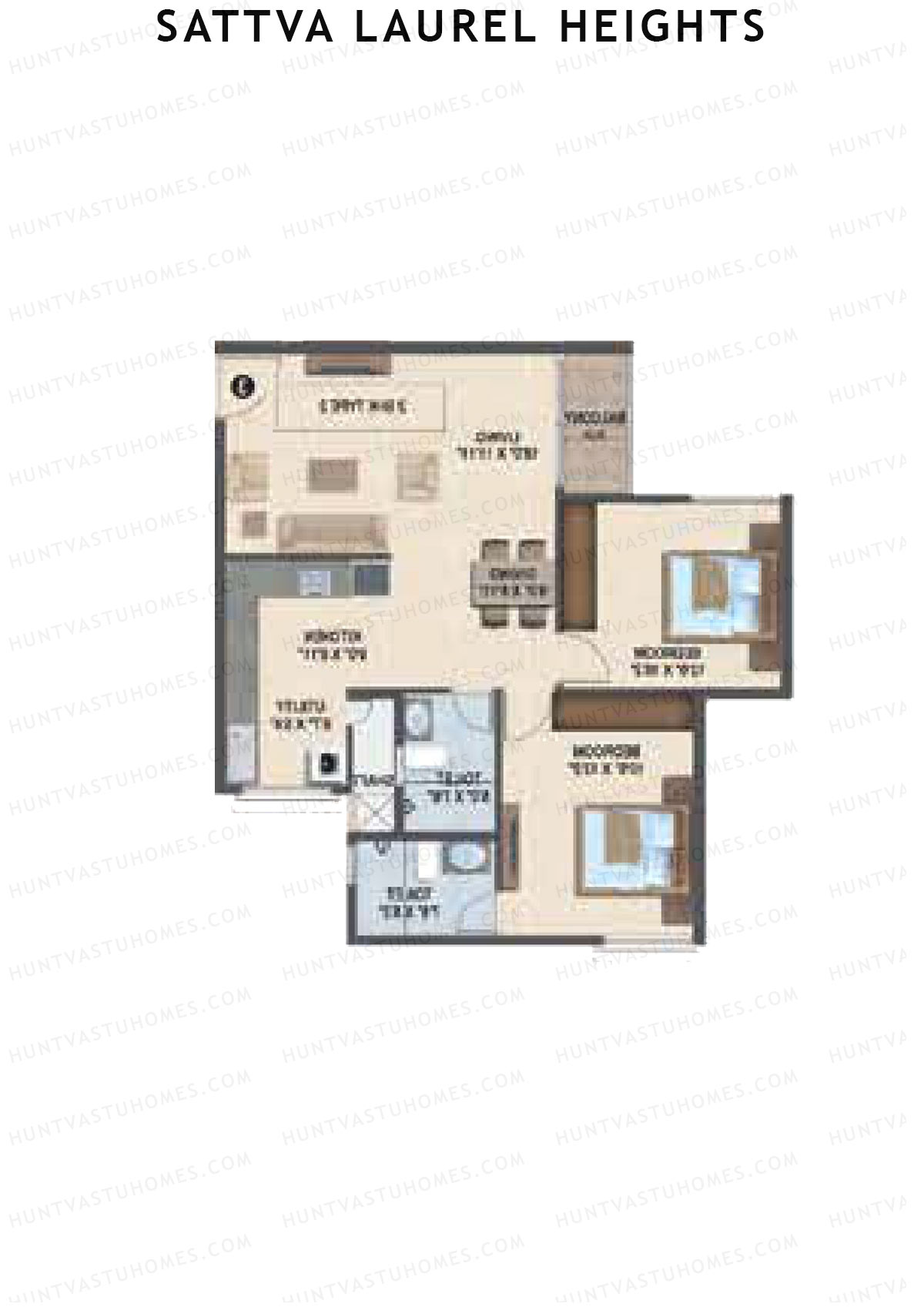 Sattva Laurel Heights Block F Unit 2 (Type 2) Floor Plan
