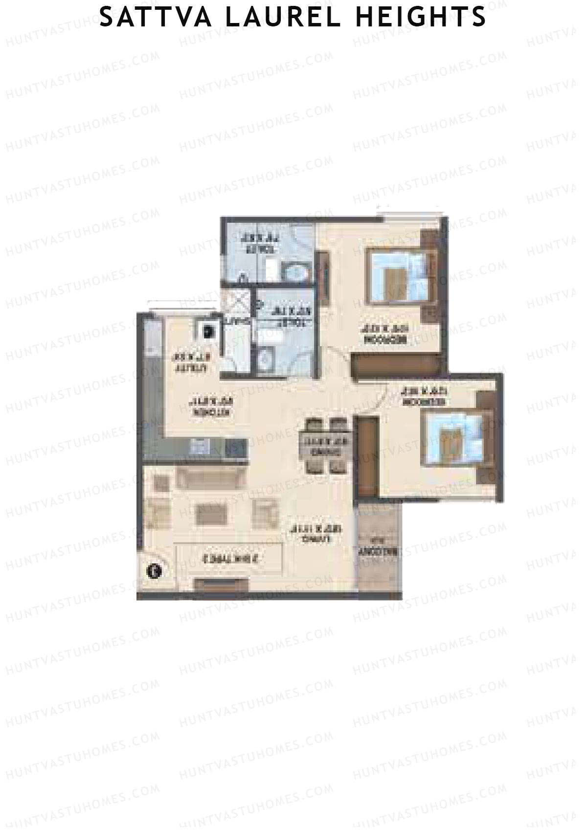 Sattva Laurel Heights Block I Unit 1 (Type 2) Floor Plan