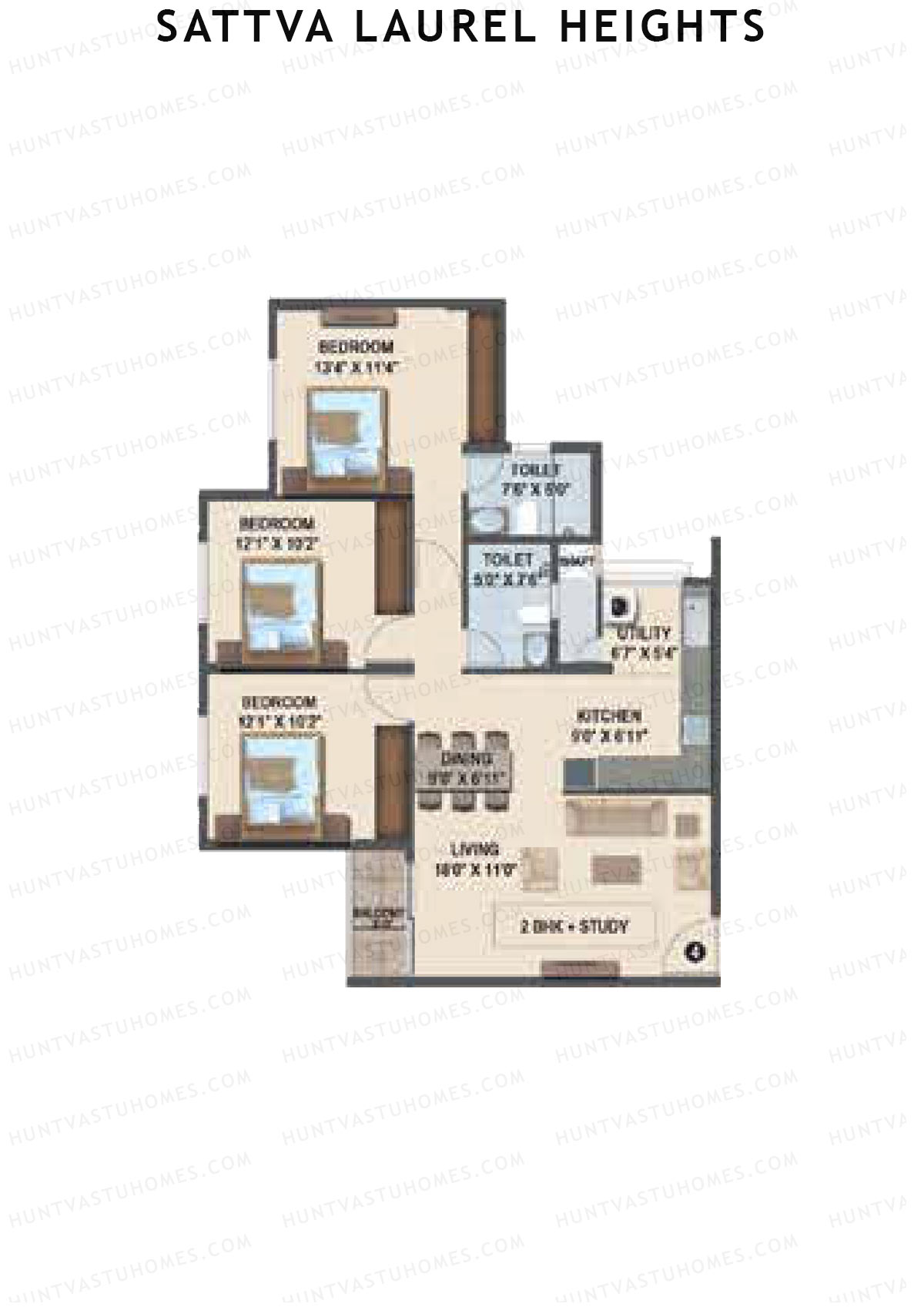 Sattva Laurel Heights Block J Unit 4 Floor Plan