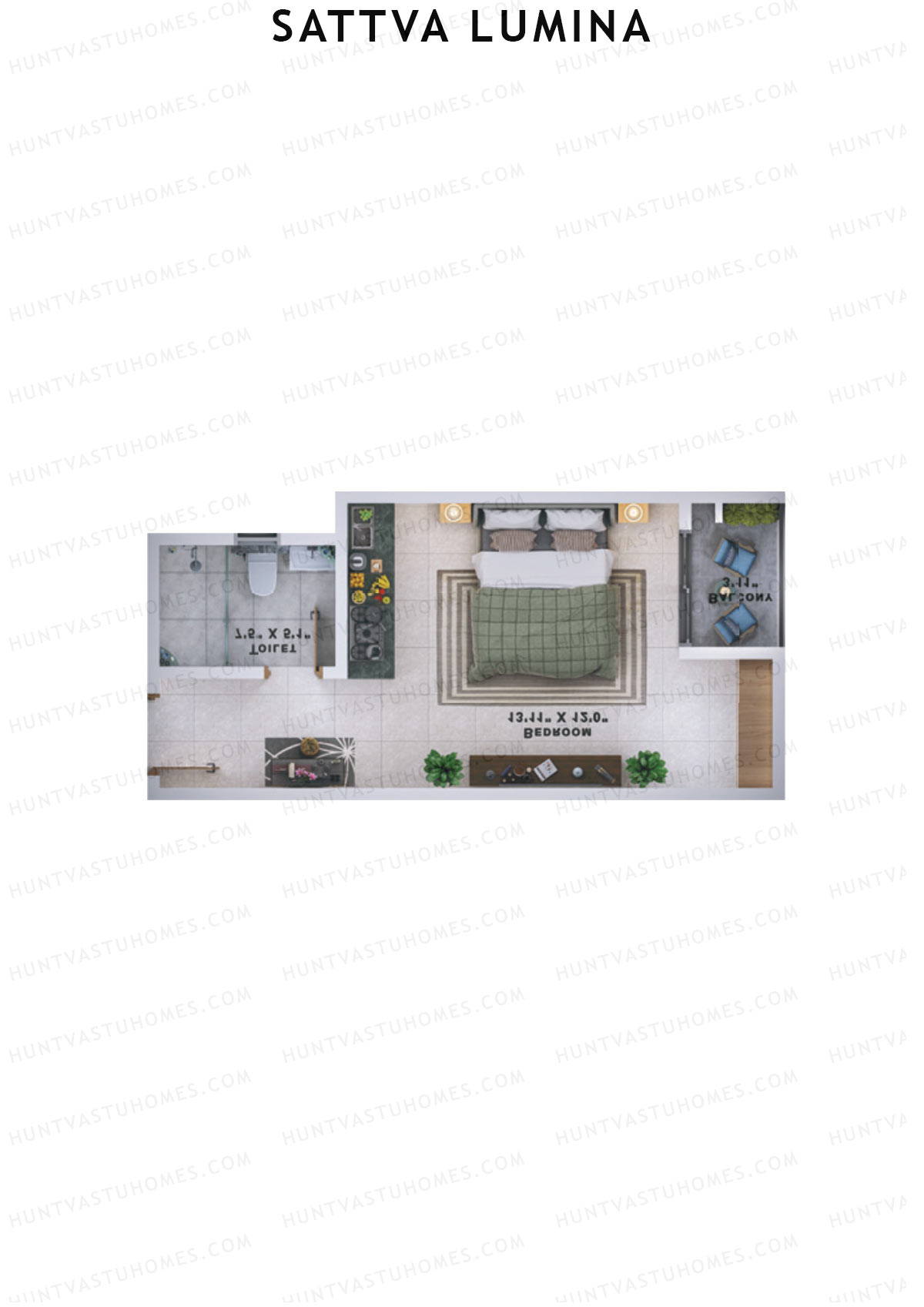 Sattva Lumina Wing A Unit 14 (Type ST1) Floor Plan