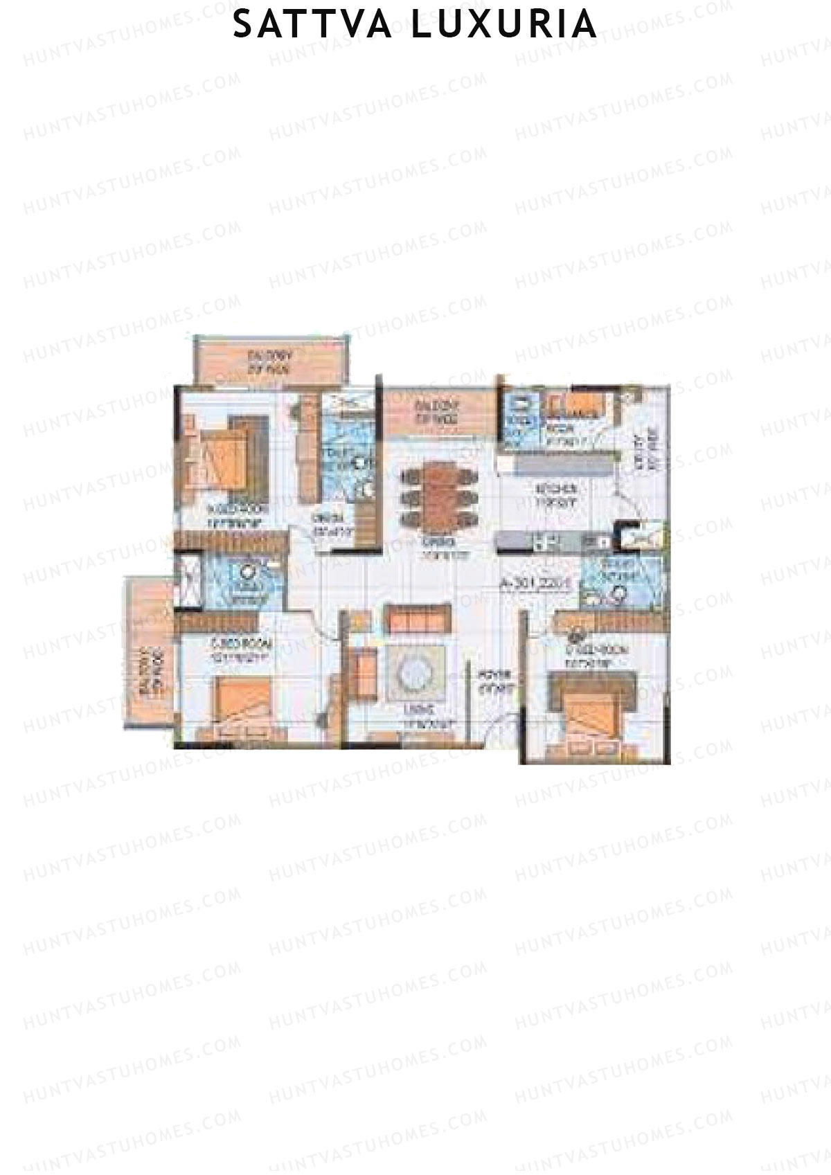 Sattva Luxuria Daffodil Unit A6 Floor Plan