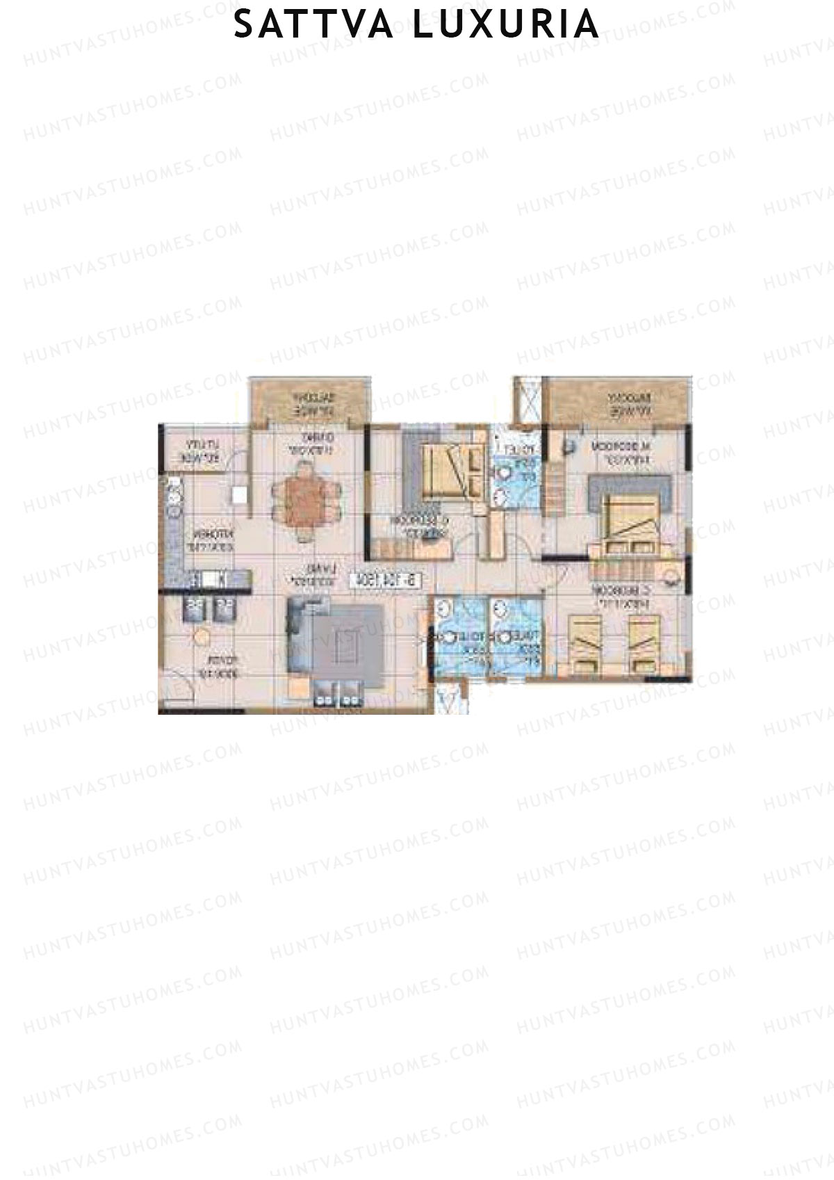 Sattva Luxuria Tower Iris Unit B1 Floor Plan