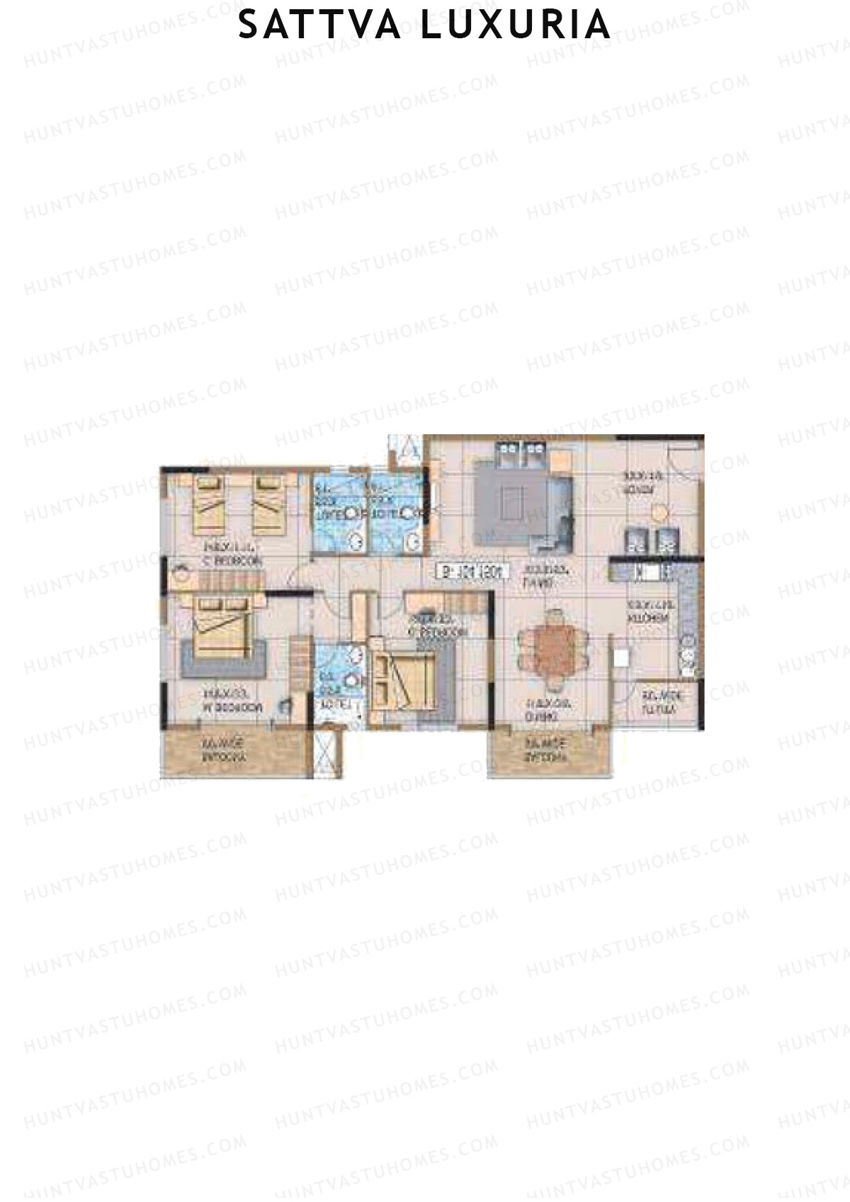 Sattva Luxuria Tower Iris Unit B3 Floor Plan