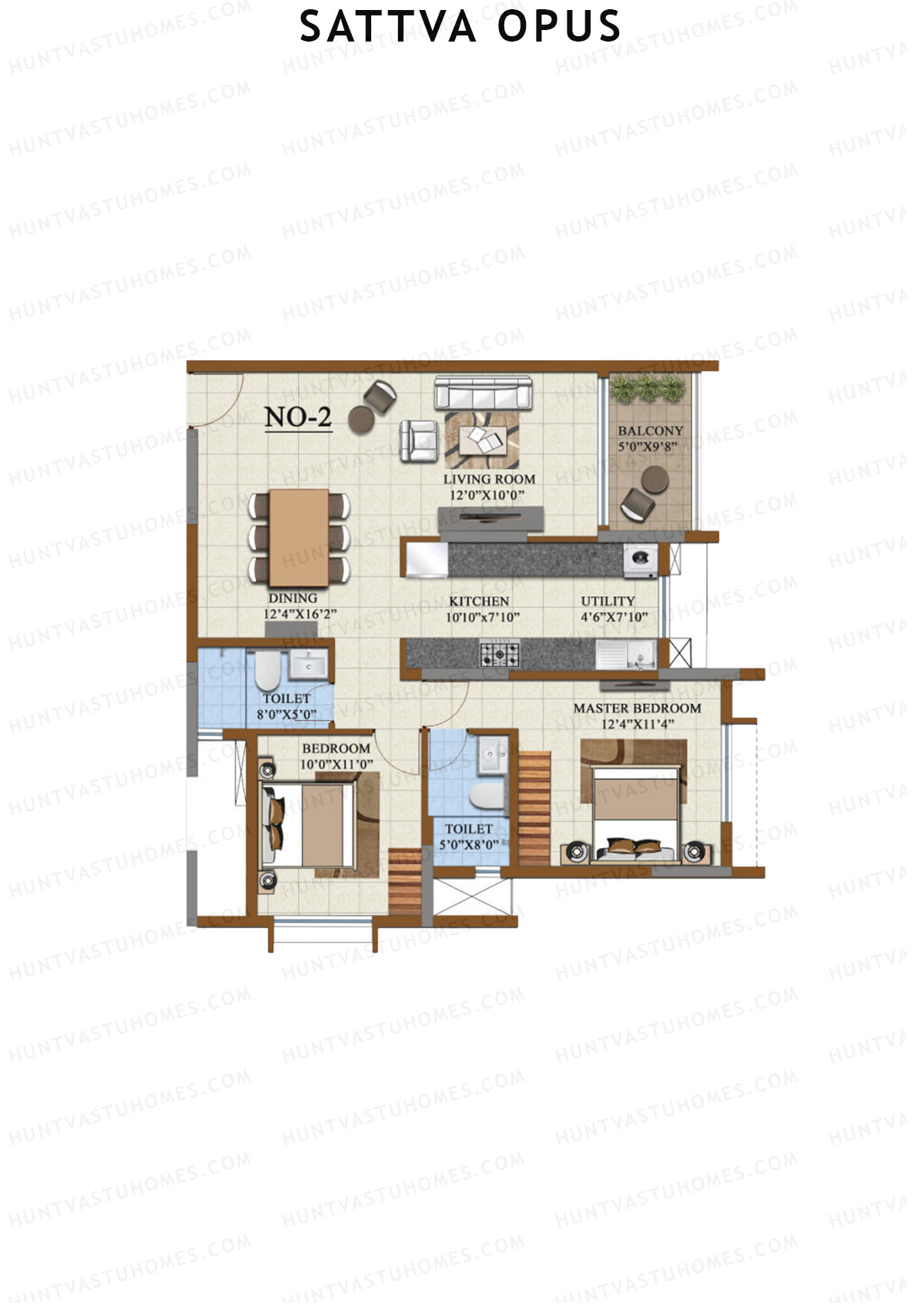 Sattva Opus Tower 1 Unit 2 Floor Plan
