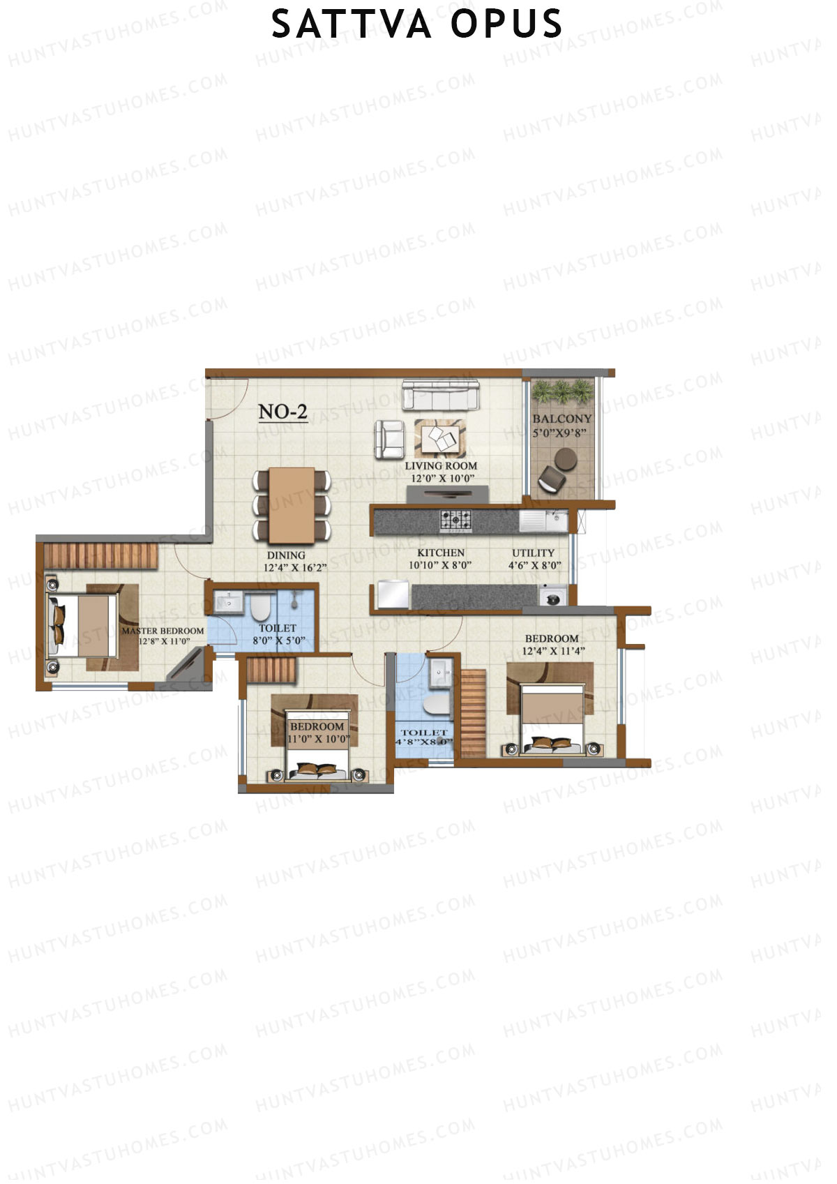 Sattva Opus Tower 2 Unit 2 Floor Plan