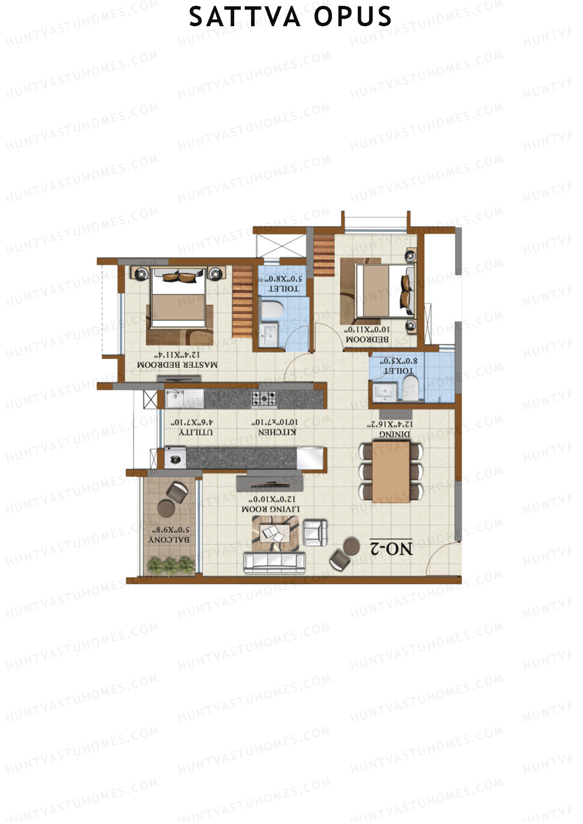 Sattva Opus Tower 2 Unit 4 Floor Plan