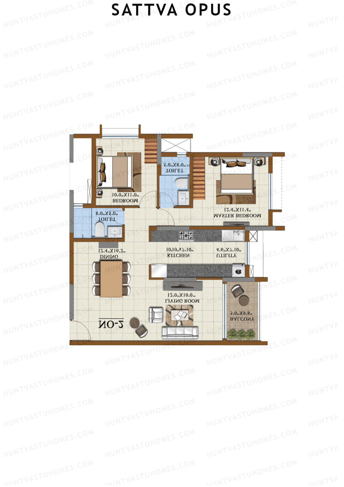Sattva Opus Tower 3 Unit 1 Floor Plan