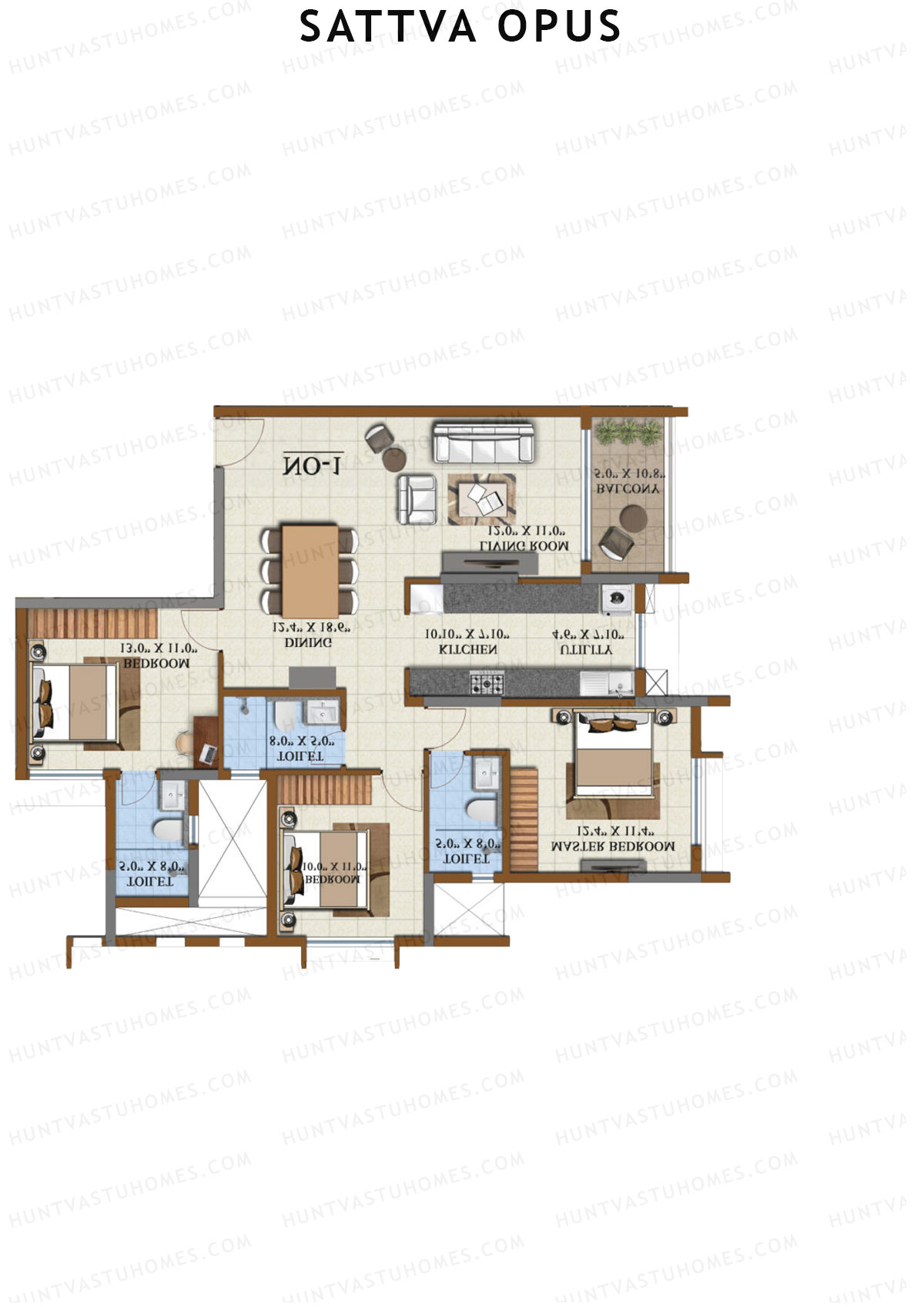 Sattva Opus Tower 3 Unit 2 Floor Plan