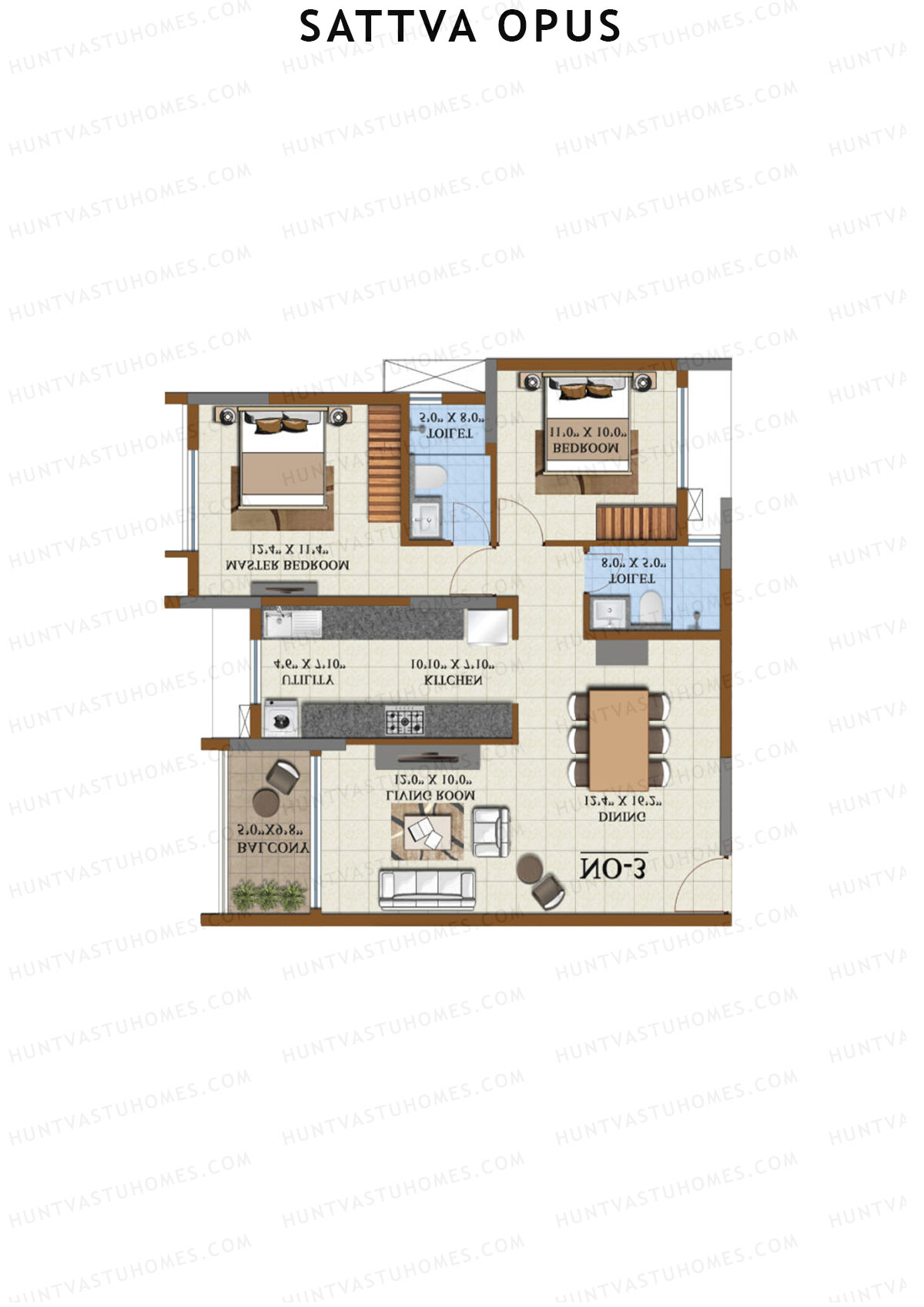 Sattva Opus Tower 3 Unit 4 Floor Plan