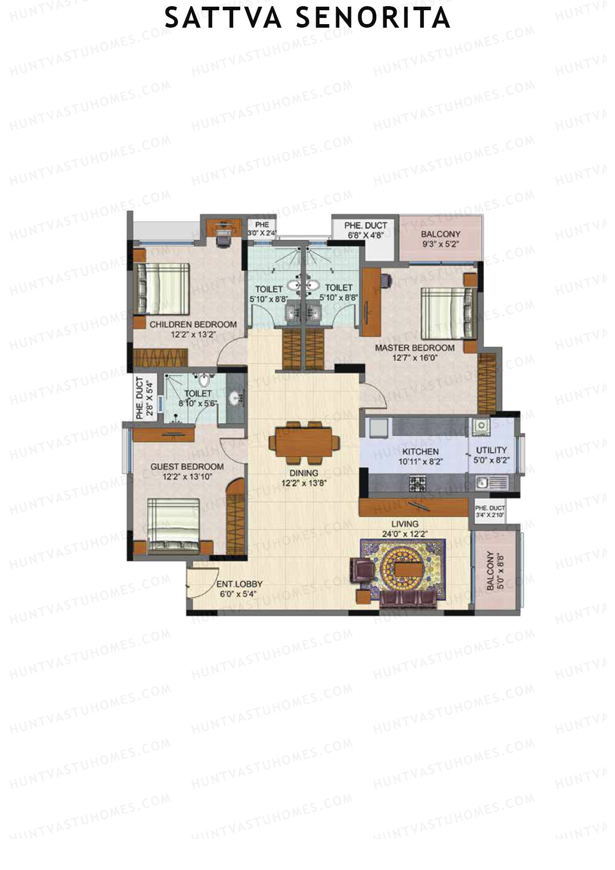 Sattva Senorita Adela Unit 1 Floor Plan