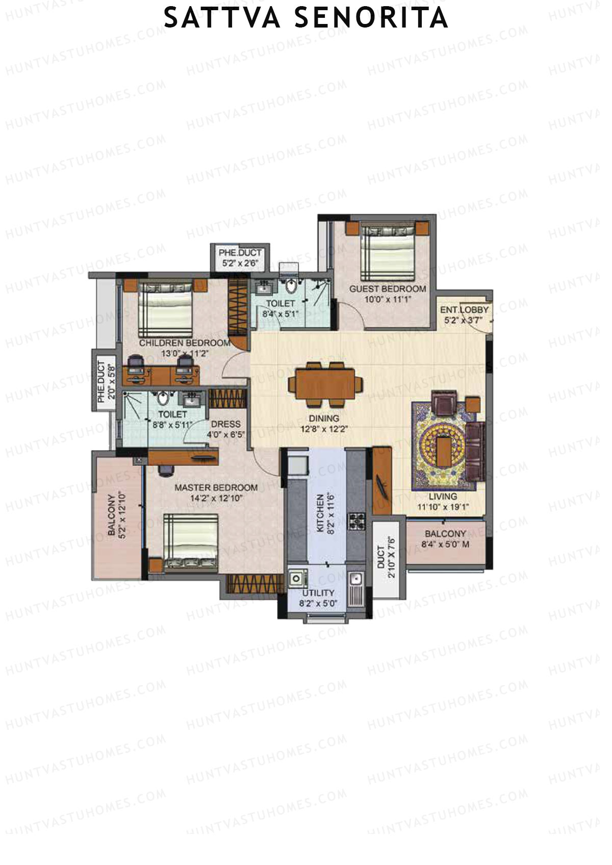 Sattva Senorita Adela Unit 4 Floor Plan