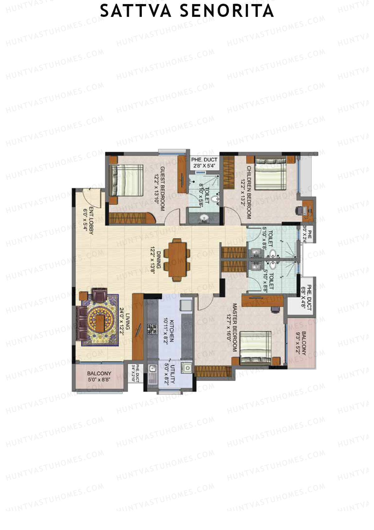 Sattva Senorita Benita Unit 2 Floor Plan