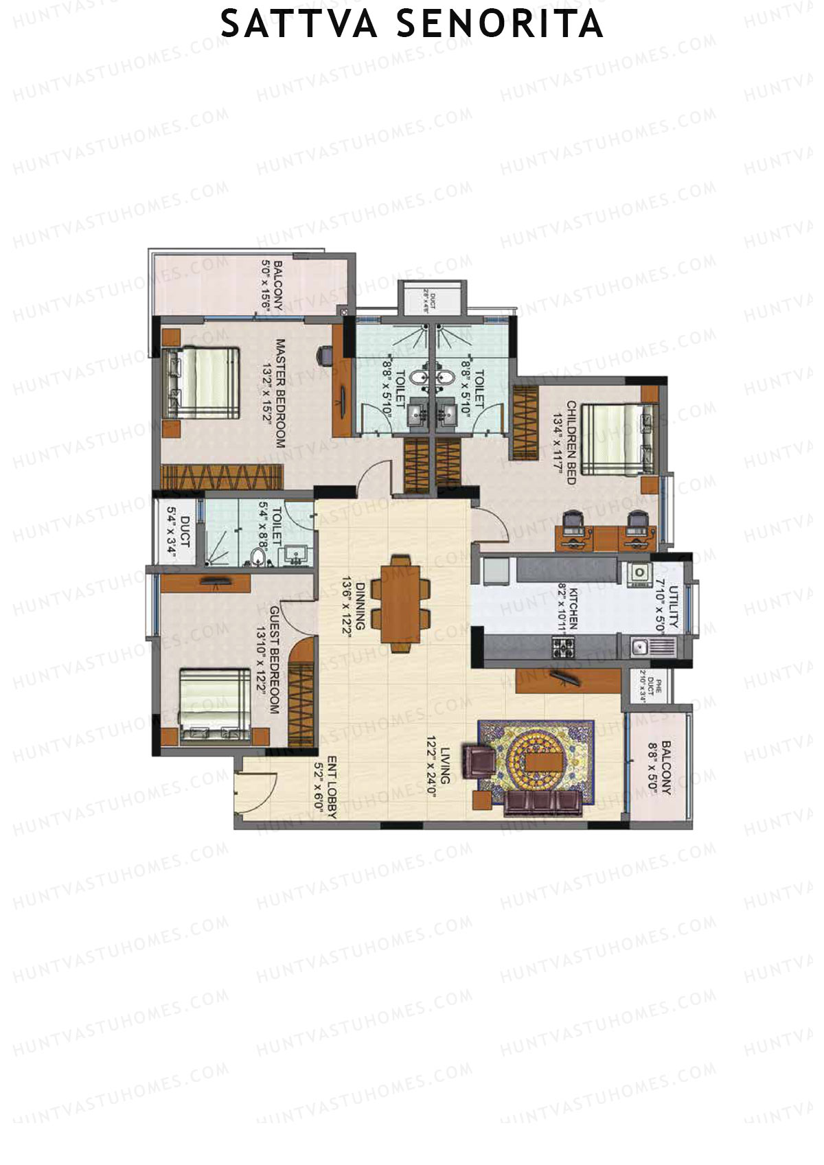 Sattva Senorita Clara Unit 1 Floor Plan