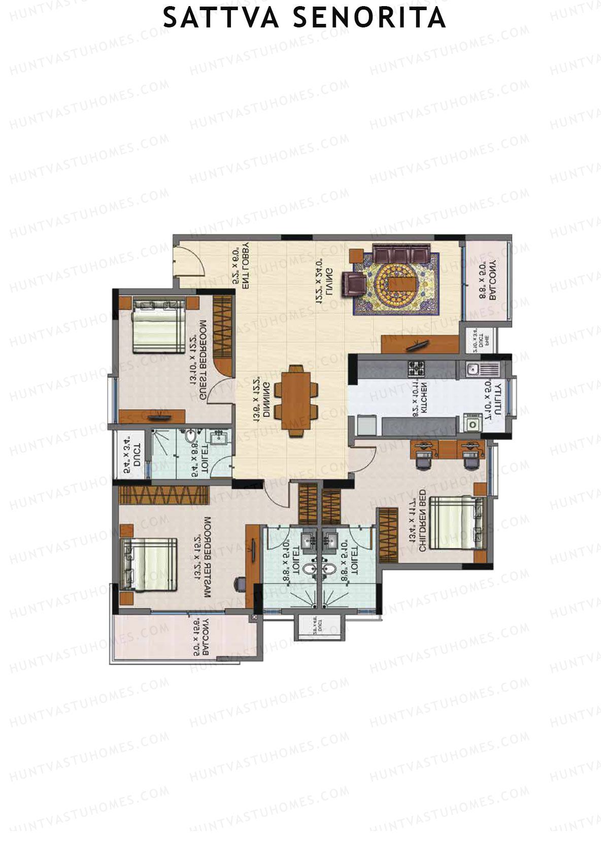 Sattva Senorita Clara Unit 2 Floor Plan