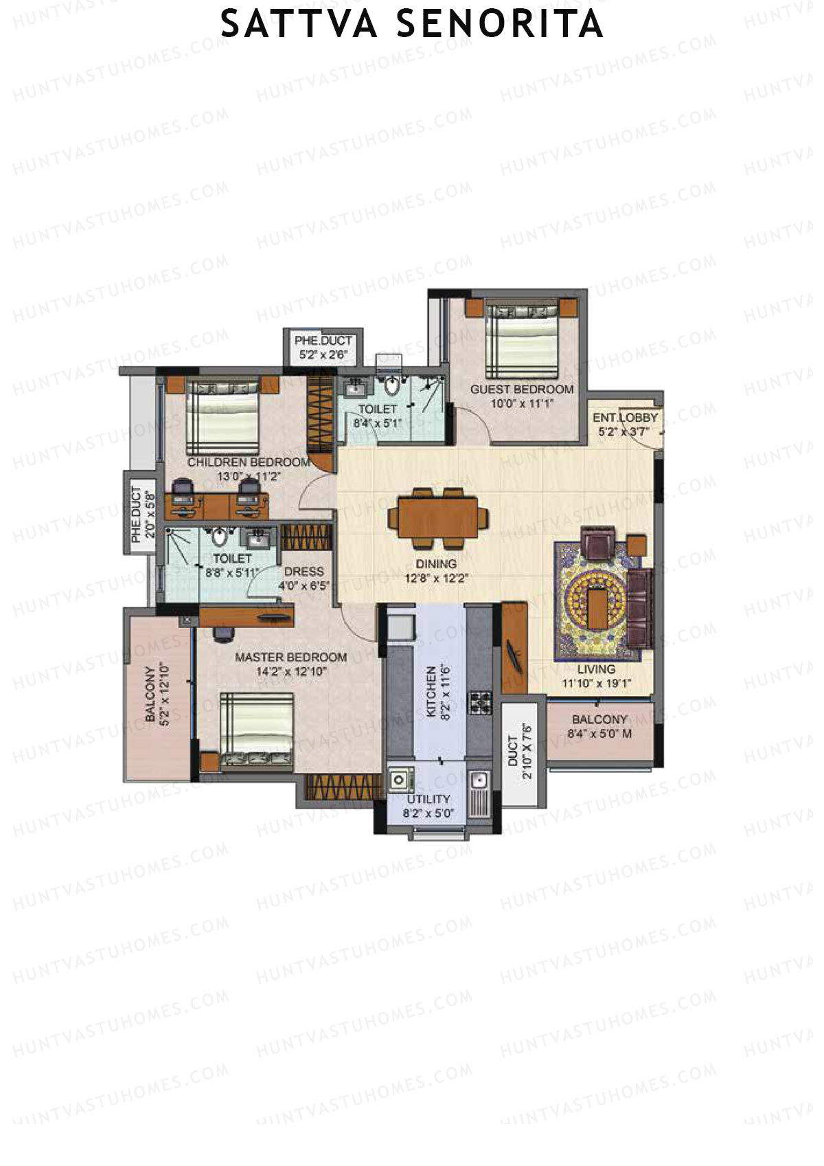 Sattva Senorita Clara Unit 4 Floor Plan