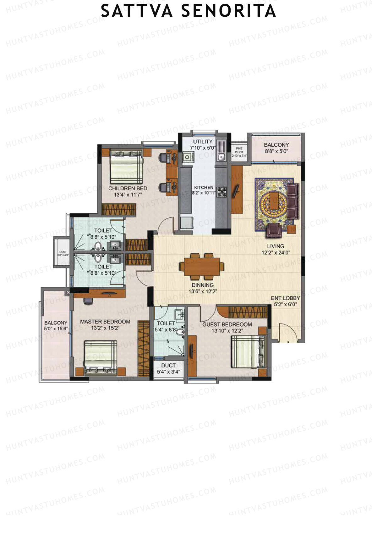 Sattva Senorita Dalia Unit 1 Floor Plan