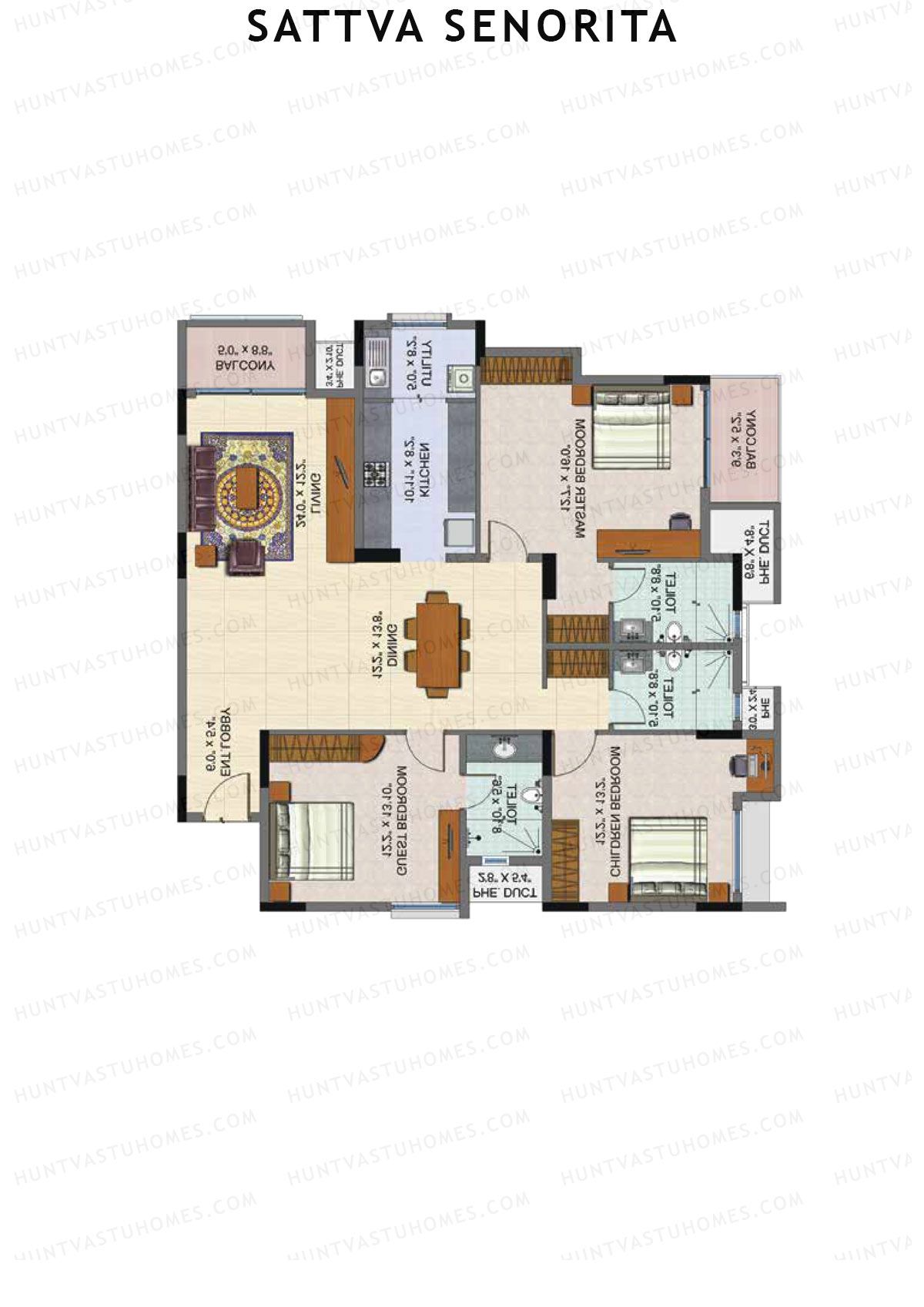 Sattva Senorita Dalia Unit 2 Floor Plan