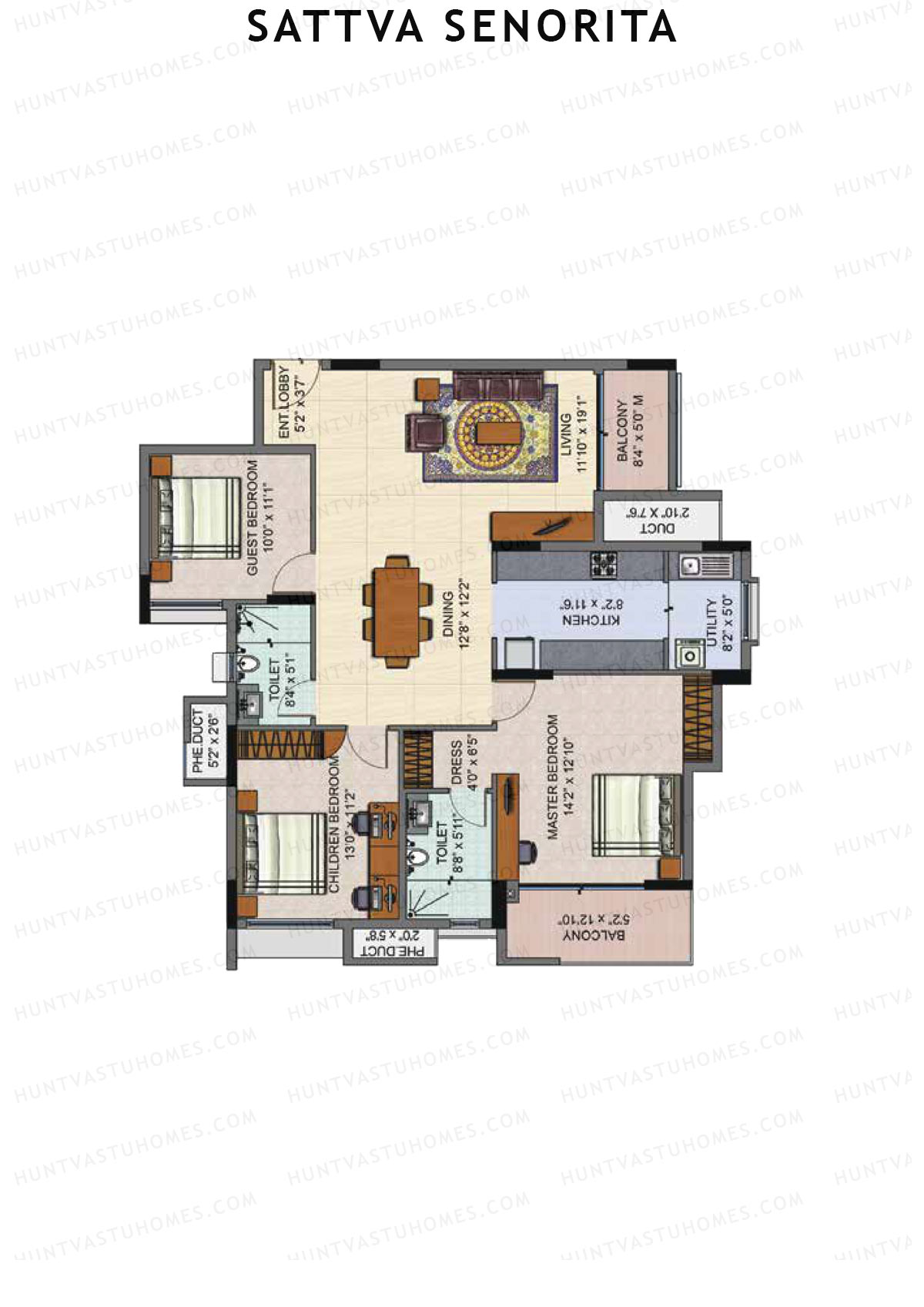 Sattva Senorita Dalia Unit 4 Floor Plan