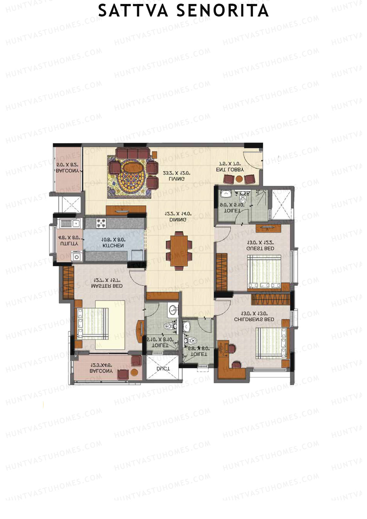 Sattva Senorita Erica Unit 2 Floor Plan