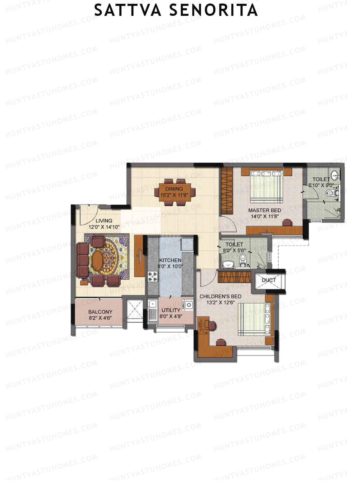 Sattva Senorita Erica Unit 4 Floor Plan