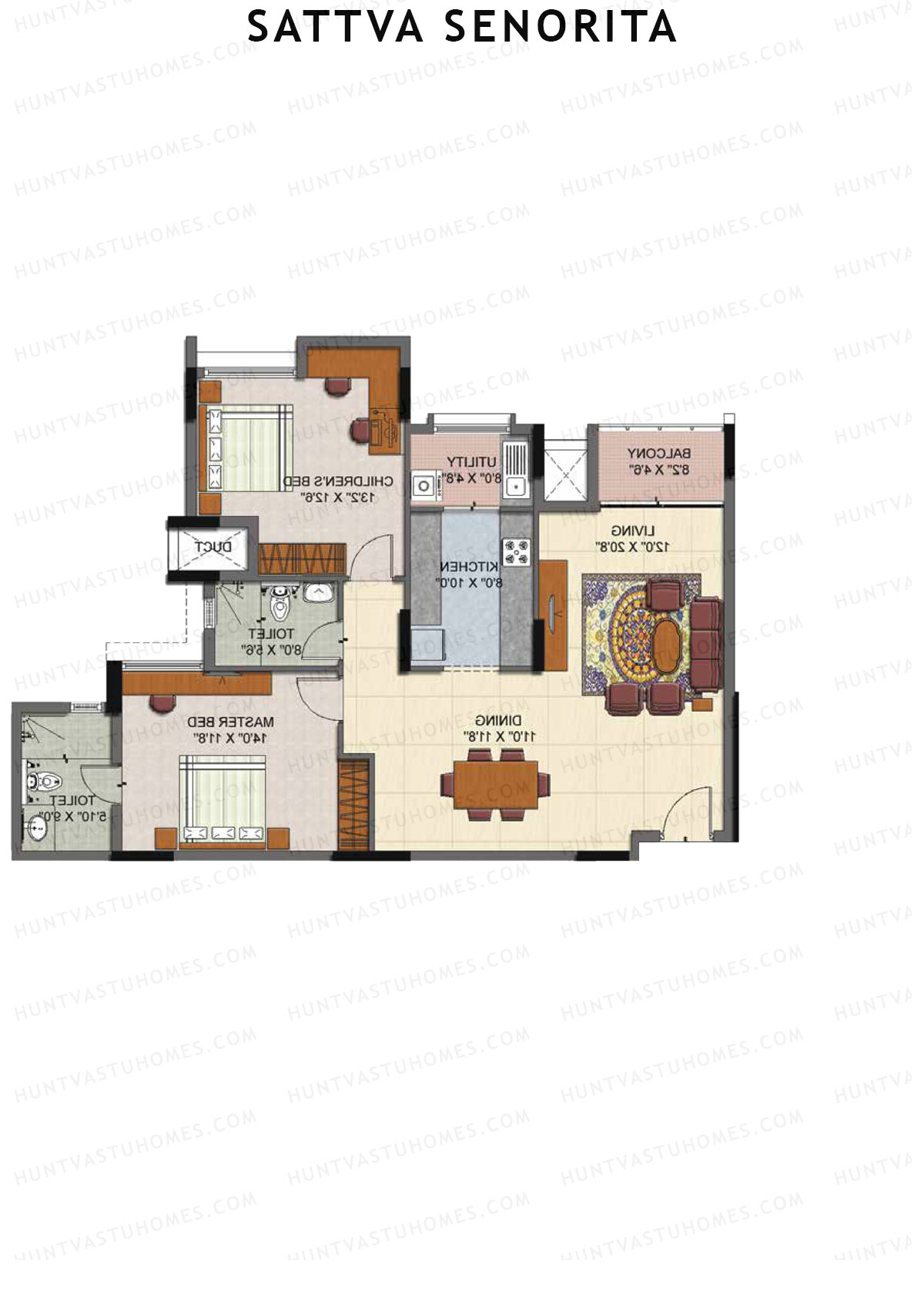 Sattva Senorita Erica Unit 5 Floor Plan
