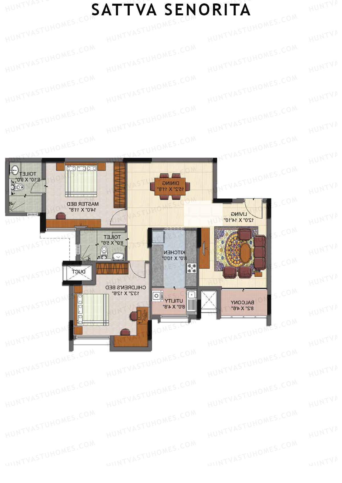 Sattva Senorita Erica Unit 6 Floor Plan