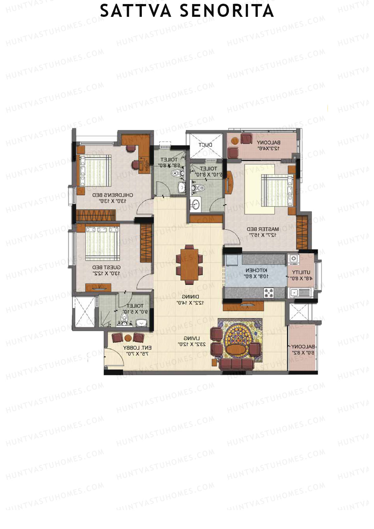 Sattva Senorita Erica Unit 7 Floor Plan