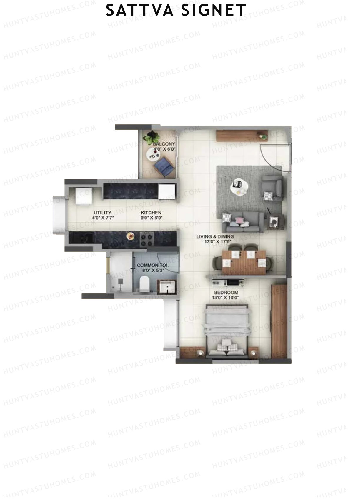 Sattva Signet Tower A Unit 2 (Type F1) Floor Plan