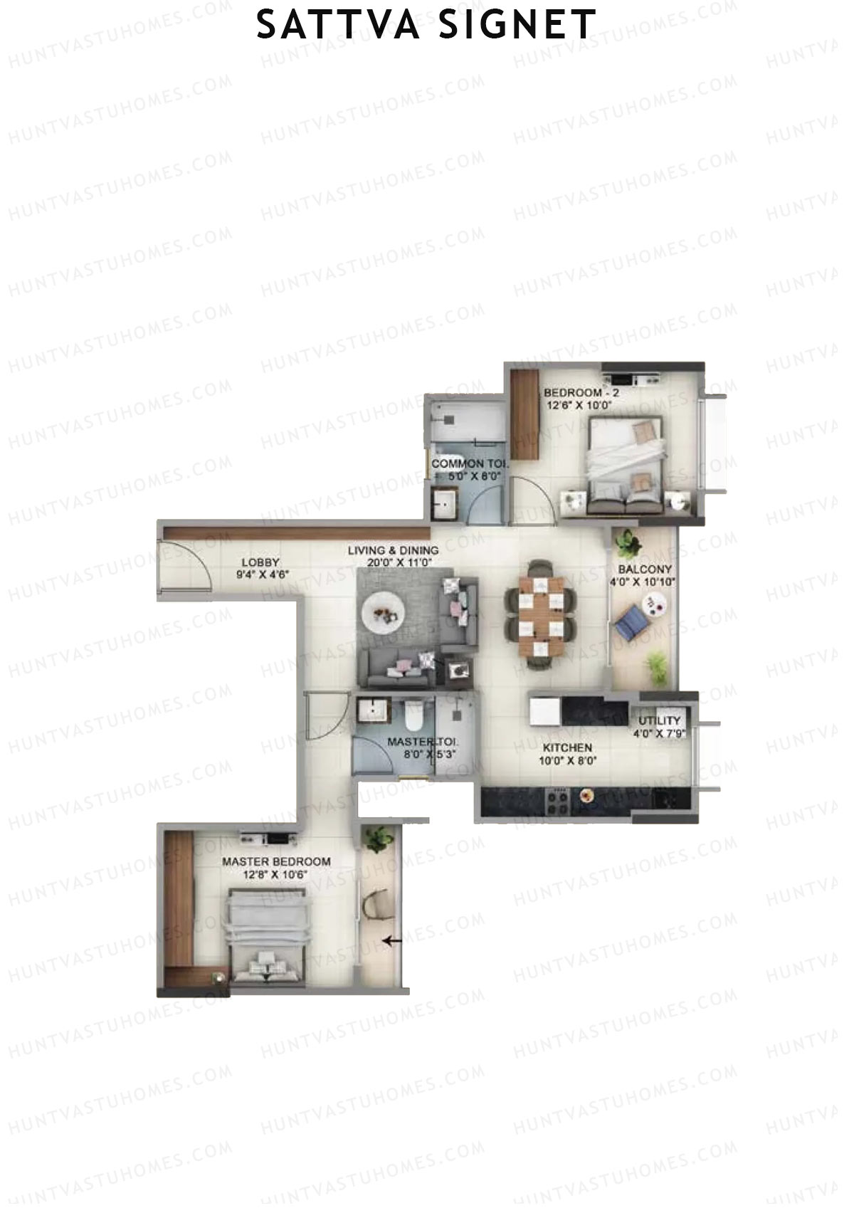 Sattva Signet Tower A Unit 5 (Type E1) Floor Plan