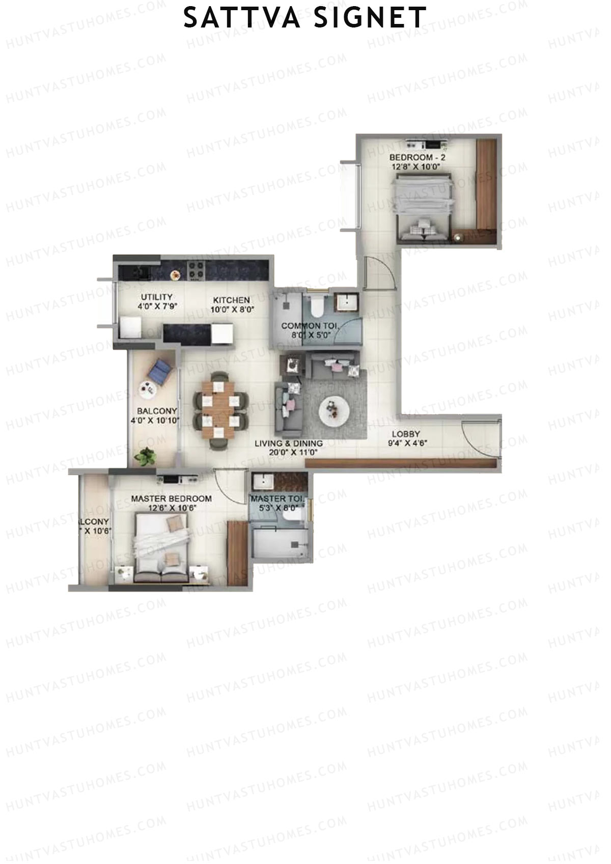 Sattva Signet Tower B Unit 2 (Type G) Floor Plan