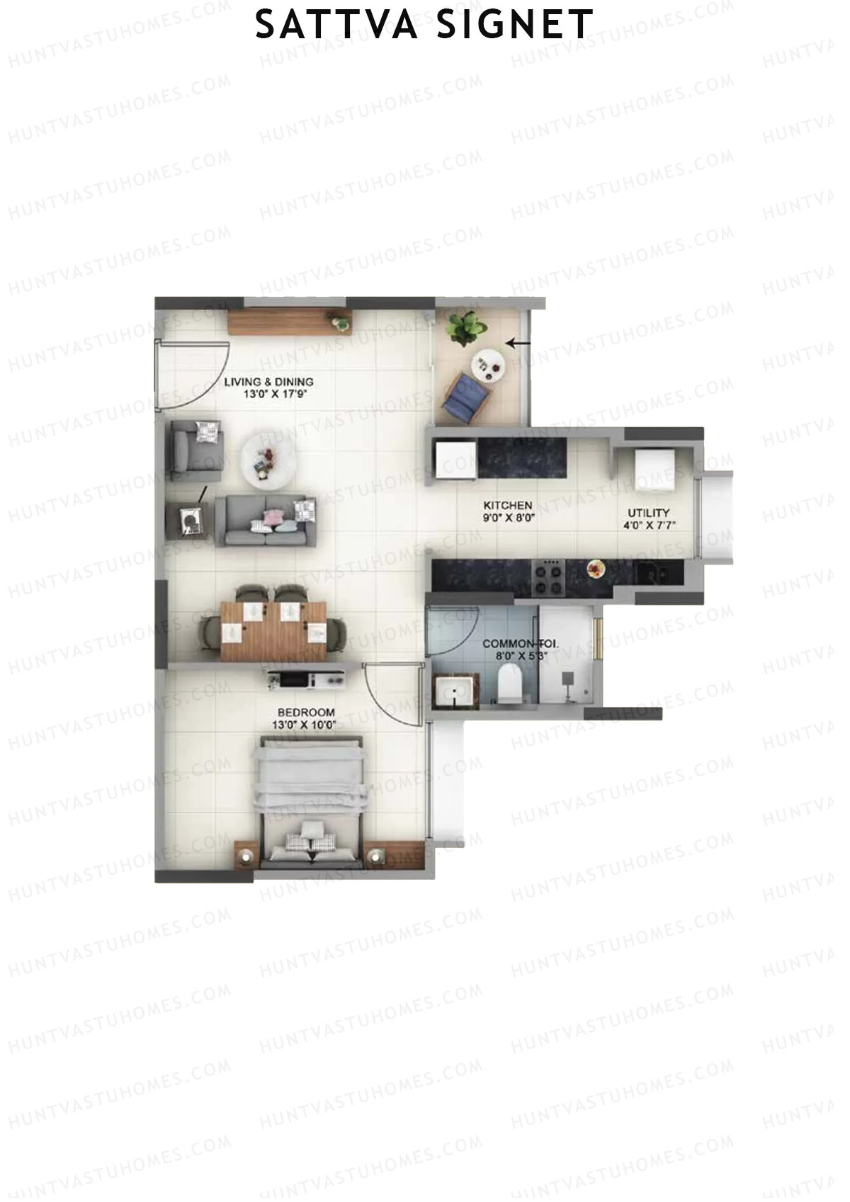 Sattva Signet Tower B Unit 5 (Type H1) Floor Plan