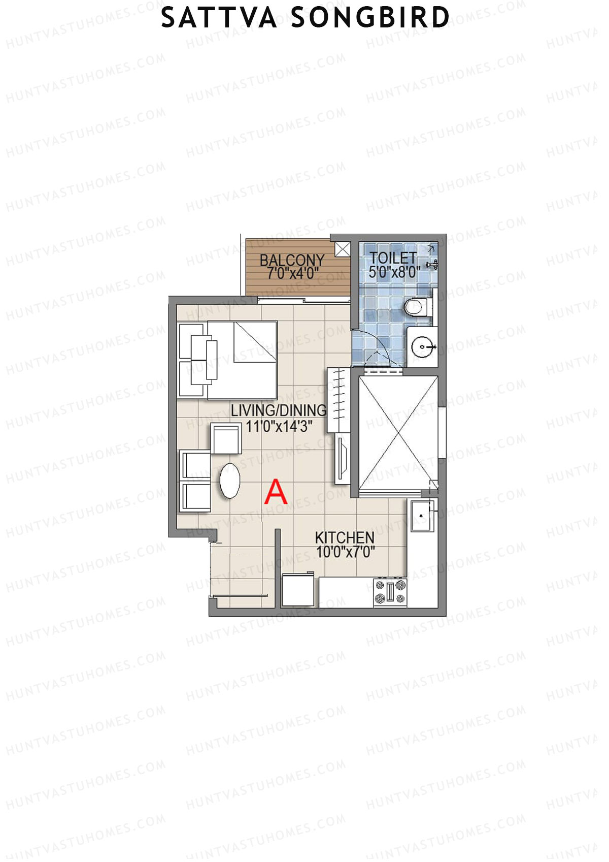 Sattva Songbird Tower 1 Unit 1 (Type A) Floor Plan