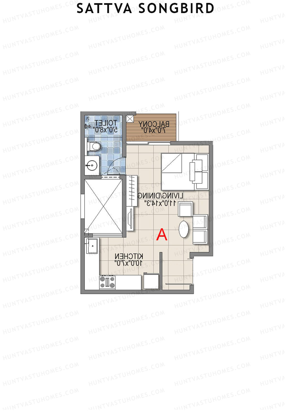 Sattva Songbird Tower 1 Unit 2 (Type A) Floor Plan
