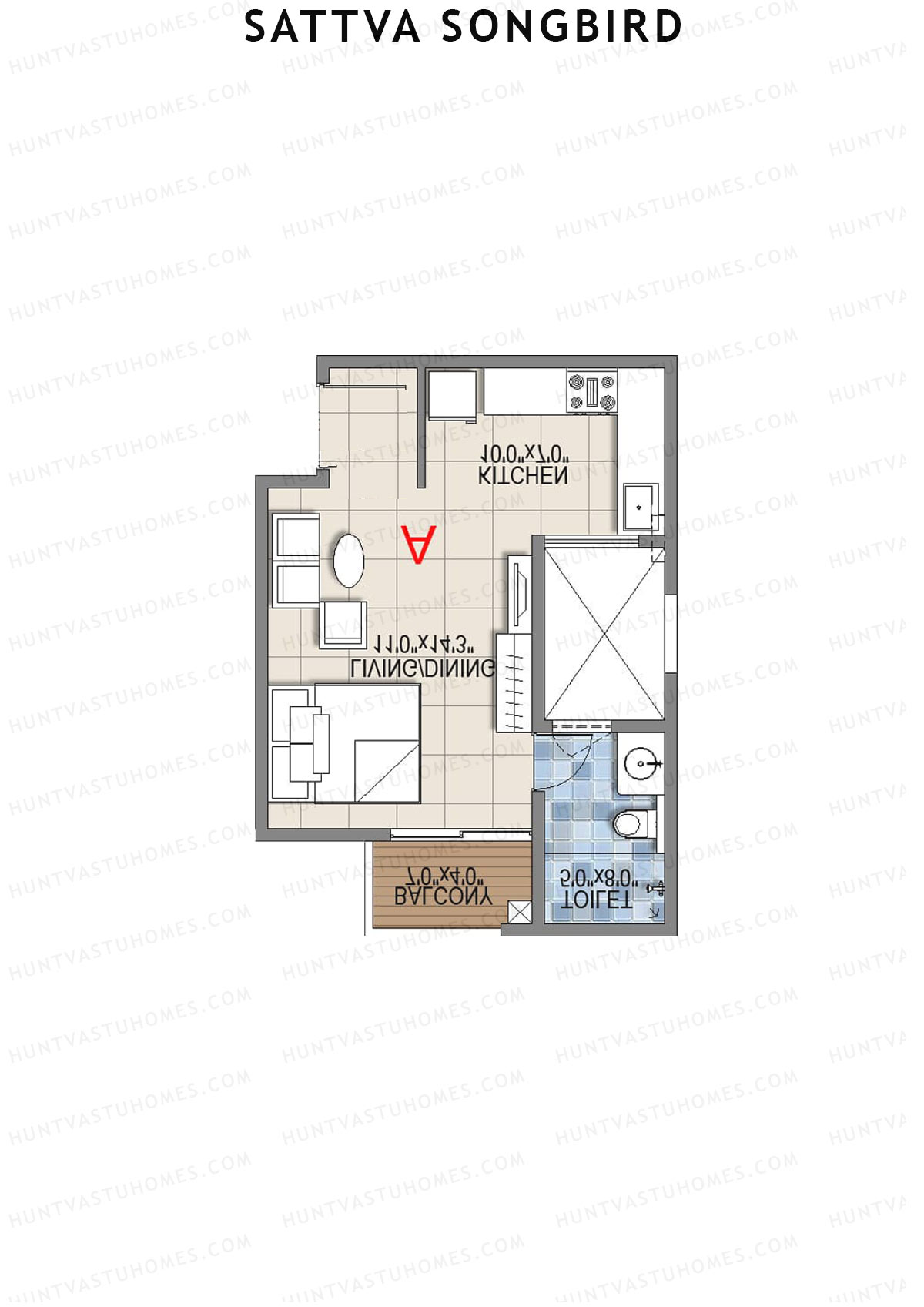 Sattva Songbird Tower 2 Unit 8 (Type A) Floor Plan