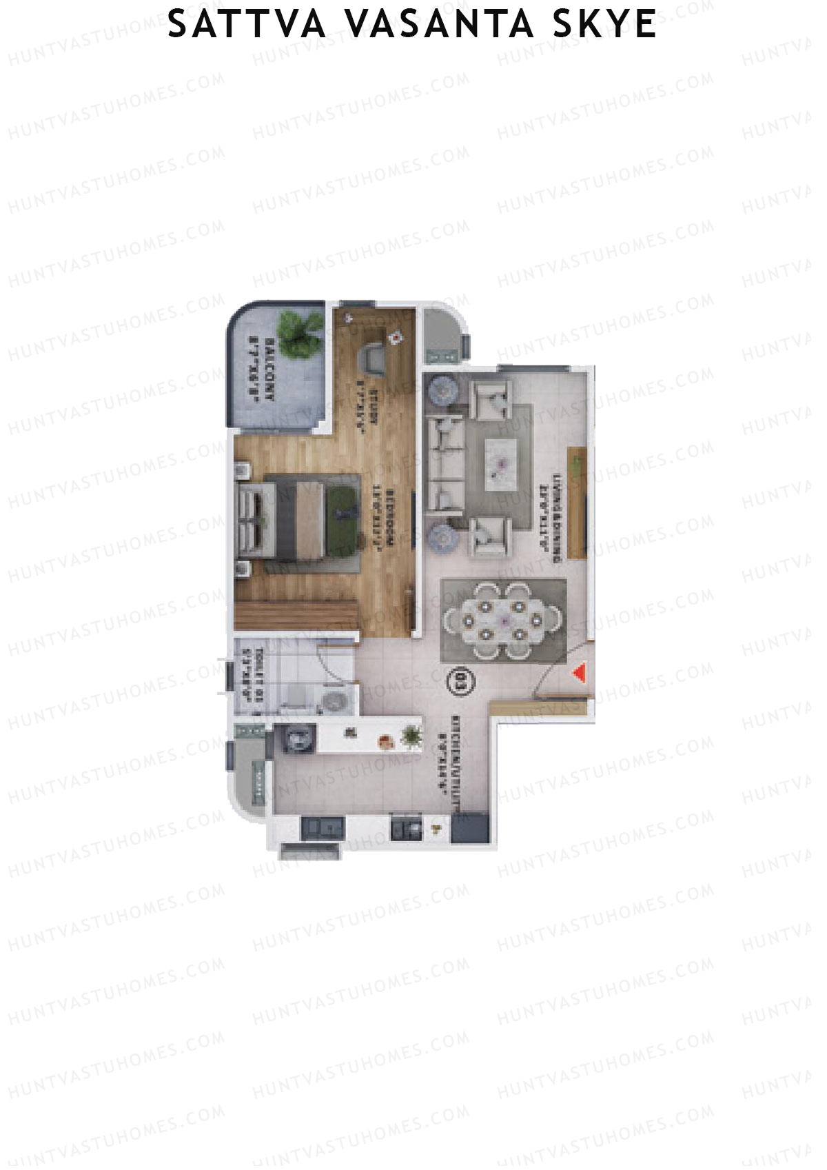 Sattva Vasanta Skye Block A Wing 5 Unit 3 (Type 5) Floor Plan